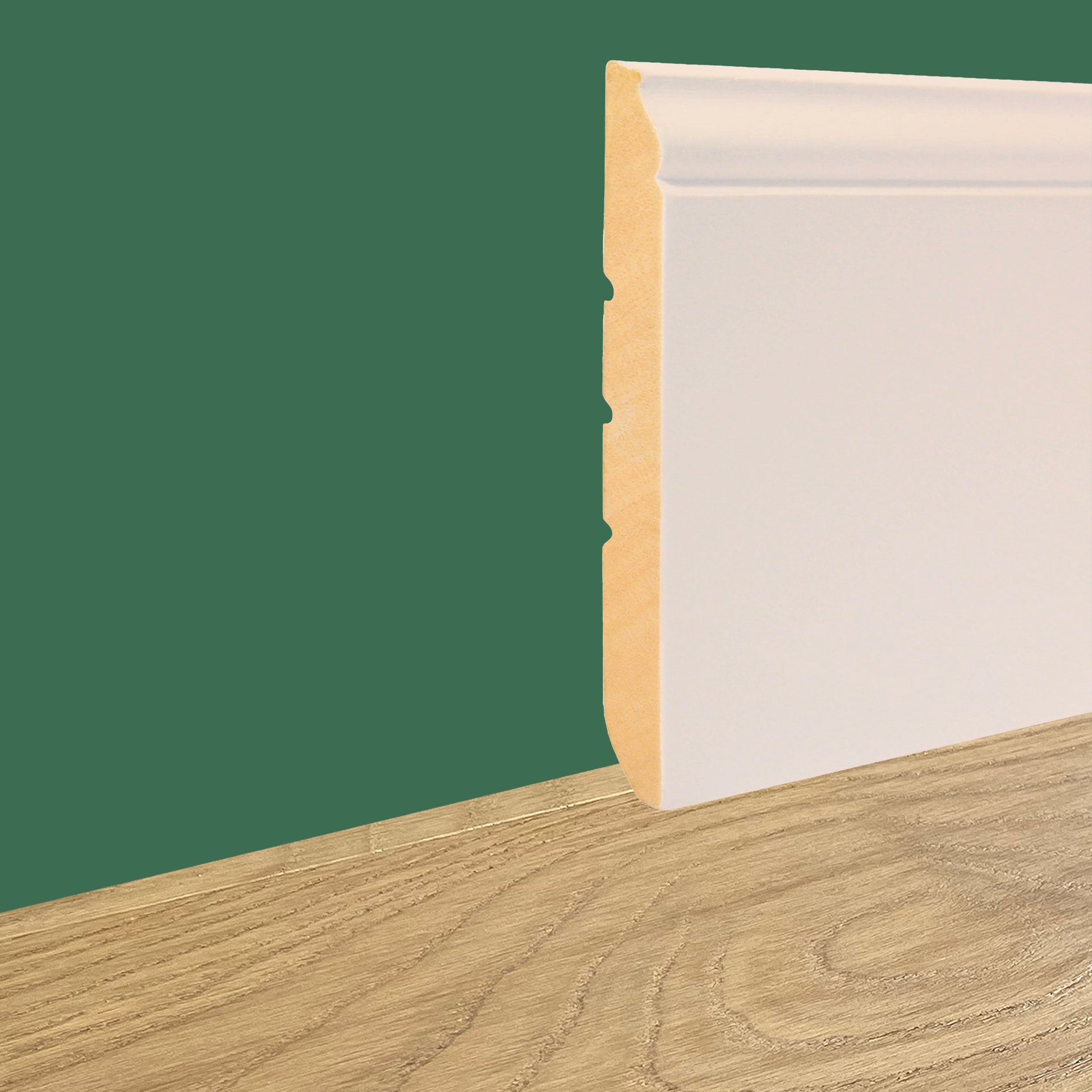 Battiscopa Ducale Caroline 130X13mm IN LEGNO MASSELLO Laccato Bianco o 9010 - Eternal Parquet