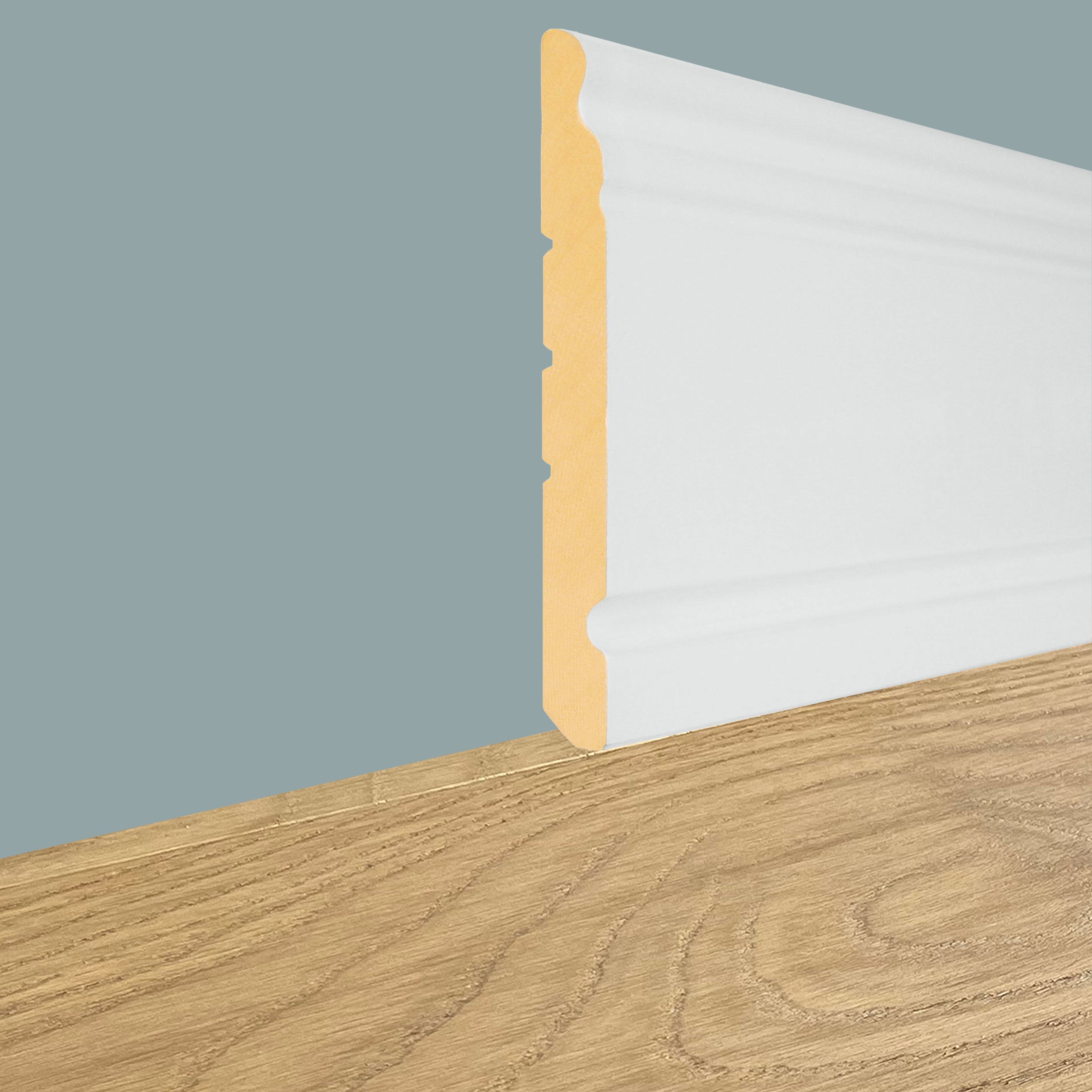 Battiscopa GRAN DUCALE ROMA LEGNO MASSELLO 140x15mm bianco, grezzo o ral 9010 - Eternal Parquet