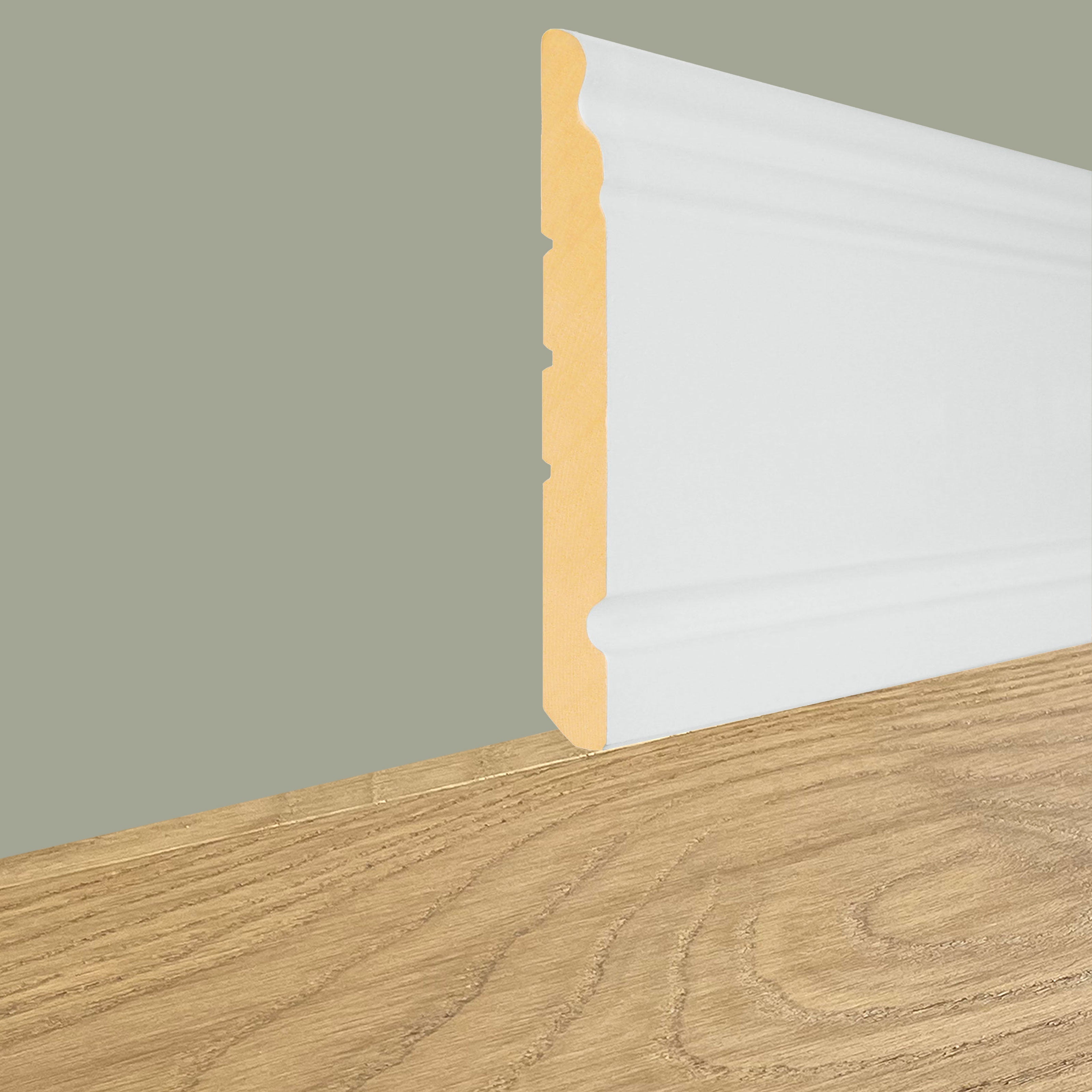 Battiscopa GRAN DUCALE ROMA LEGNO MASSELLO 140x15mm bianco, grezzo o ral 9010 - Eternal Parquet