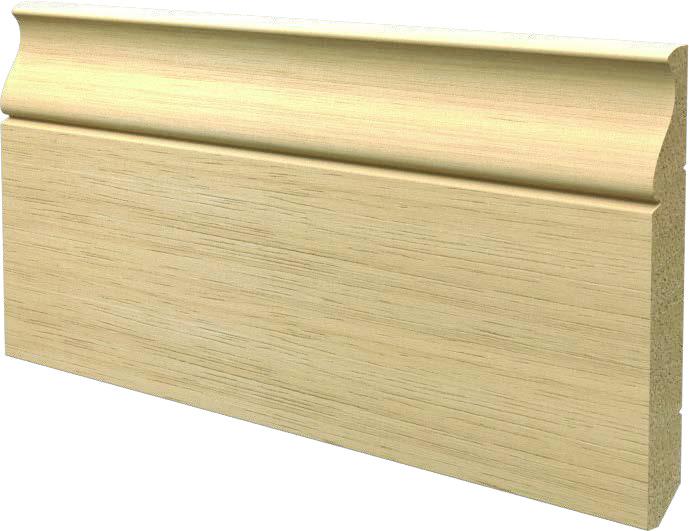 BATTISCOPA in legno MASSELLO Zoccolino MOD. VICENTINO 130X15 BIANCO O GREZZO - Eternal Parquet