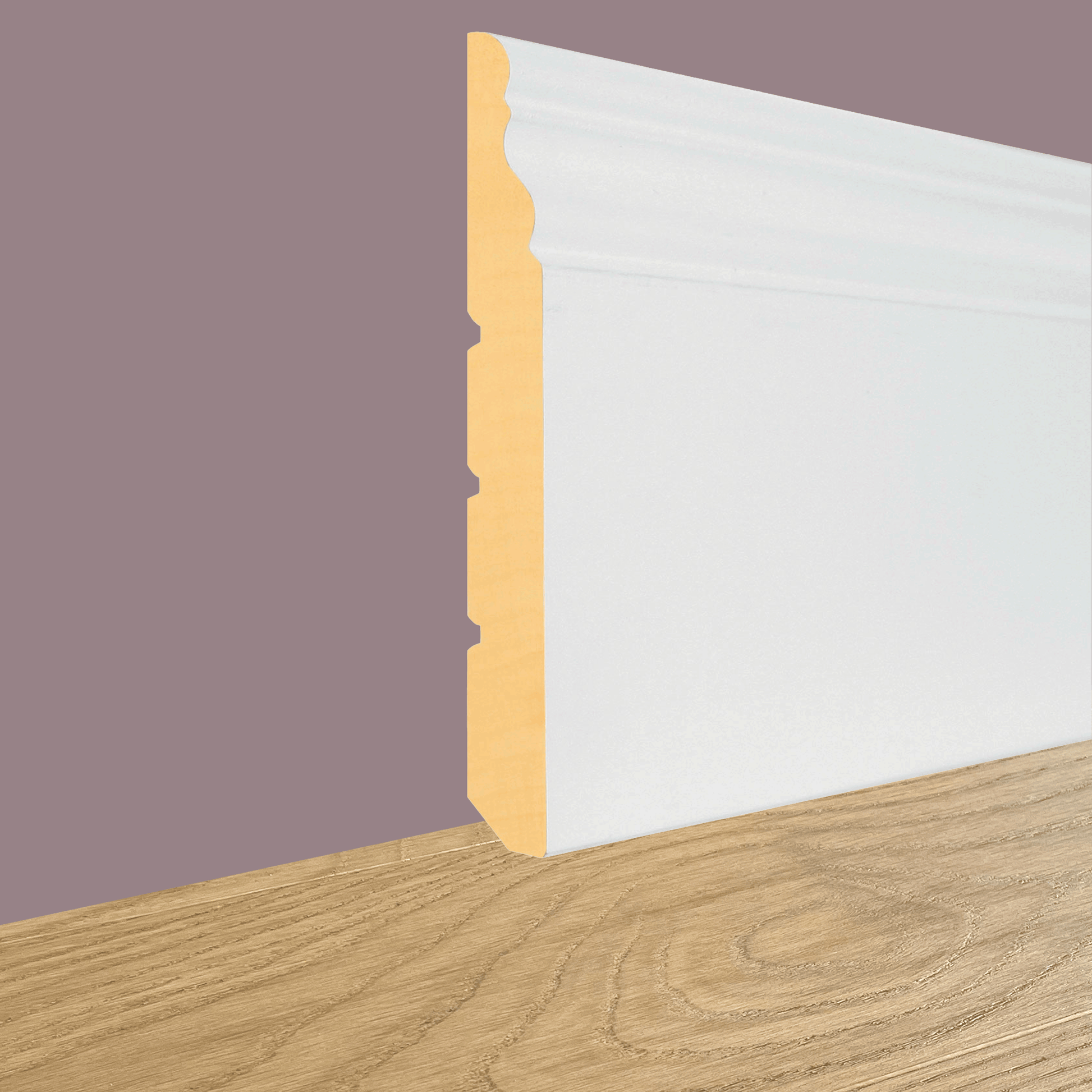 Battiscopa Zoccolino GRAN DUCALE Massello AYOUS 120x13mm Lacc. Bianco, grezzo o ral 9010 - Eternal Parquet