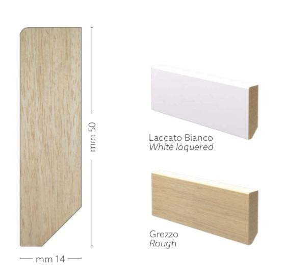 BATTISCOPA ZOCCOLINO in legno BASSO MASSELLO Inclinato 50X14 (prezzo al metro lineare) Eternal Parquet