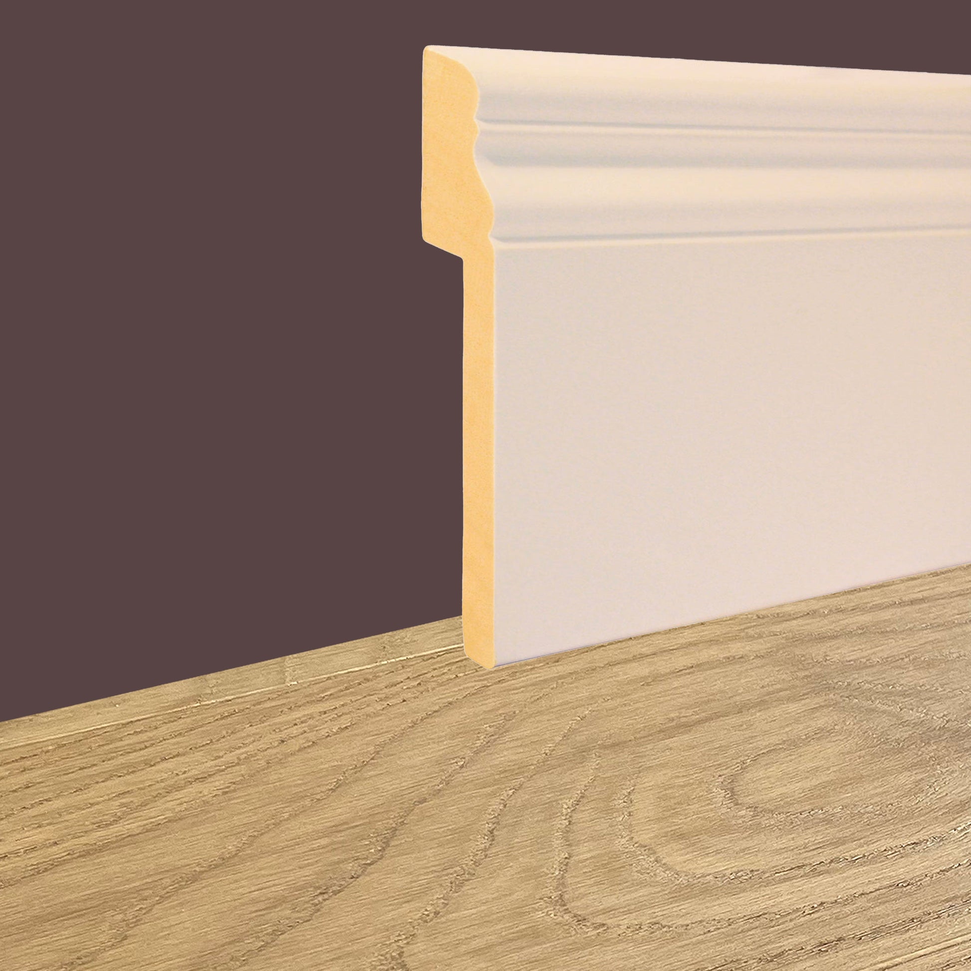 Coprimarmo Battiscopa Gran Ducale Fibra di legno 120X19mm Laccato bianco o ral 9010 - Eternal Parquet