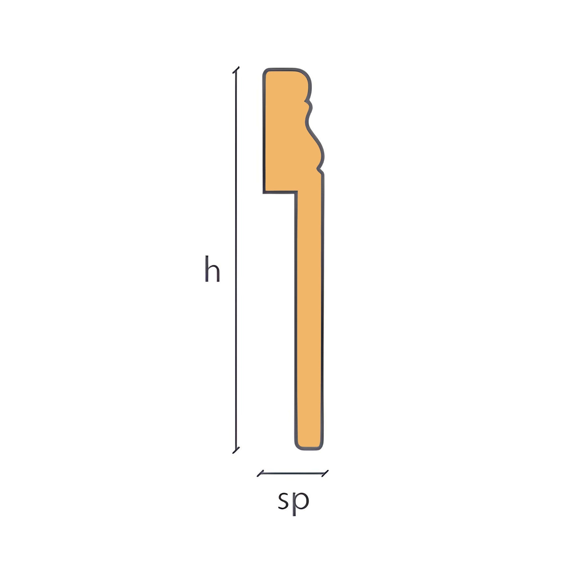 Coprimarmo Battiscopa Gran Ducale Fibra di legno 120X19mm Laccato bianco o ral 9010 - Eternal Parquet