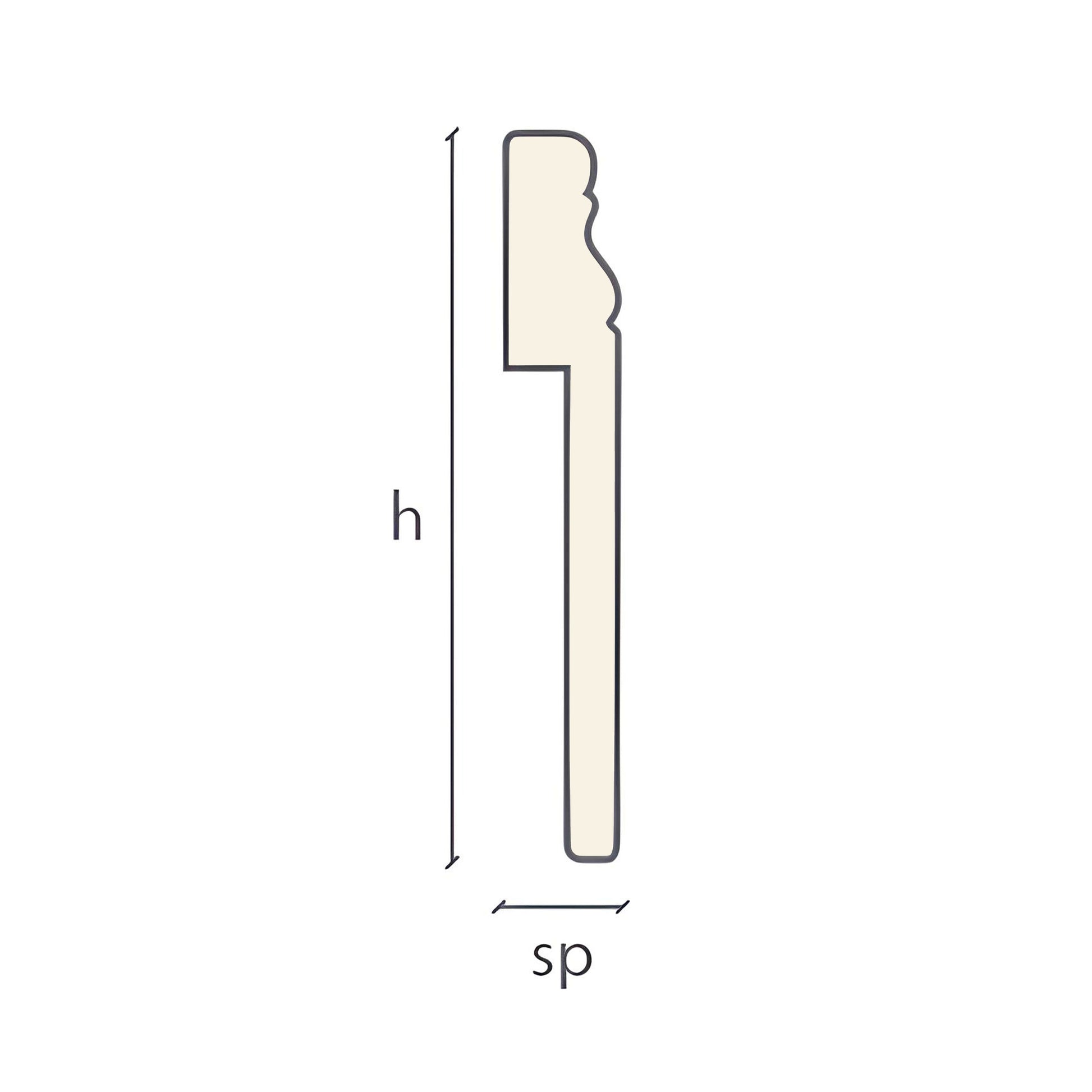 Coprimarmo Battiscopa Gran Ducale Fibra di legno 120X19mm Laccato bianco o ral 9010 - Eternal Parquet