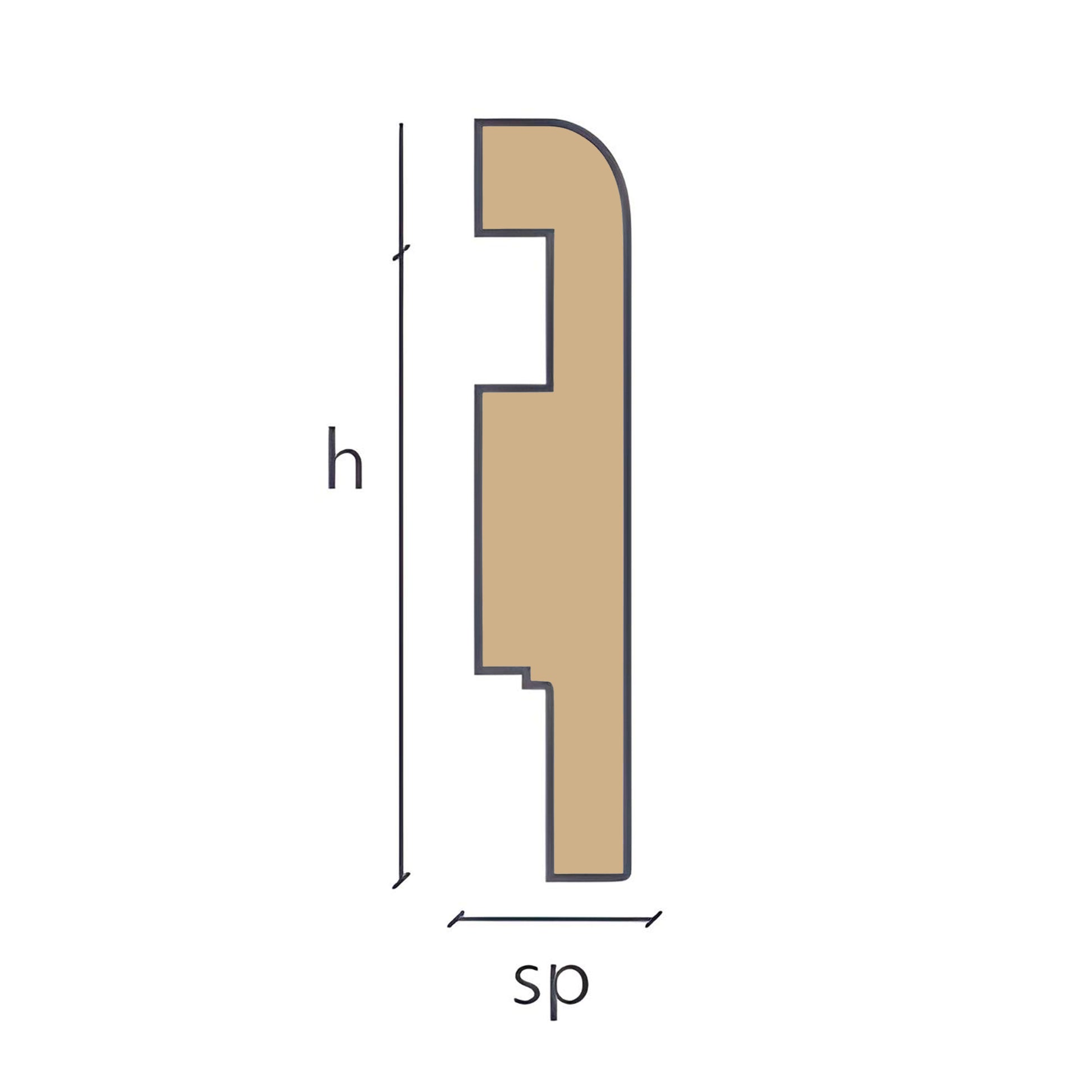 96ML di Battiscopa in Legno PASSACAVO 75X16mm Impiallacciato BC in 4 essenze - Eternal Parquet