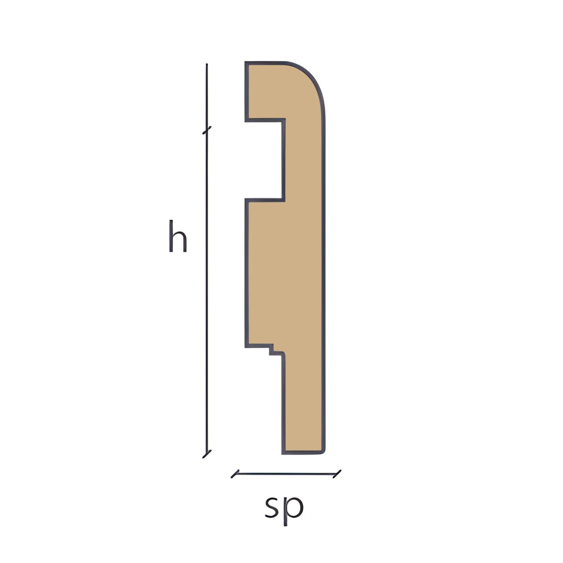 Battiscopa in Legno multistrato PASSACAVO 75X16mm Impiallacciato BC in 4 essenze - Eternal Parquet