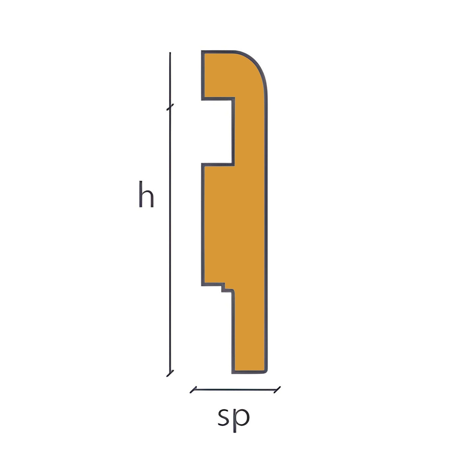 Battiscopa in Legno multistrato PASSACAVO 75X16mm Impiallacciato BC in 4 essenze - Eternal Parquet