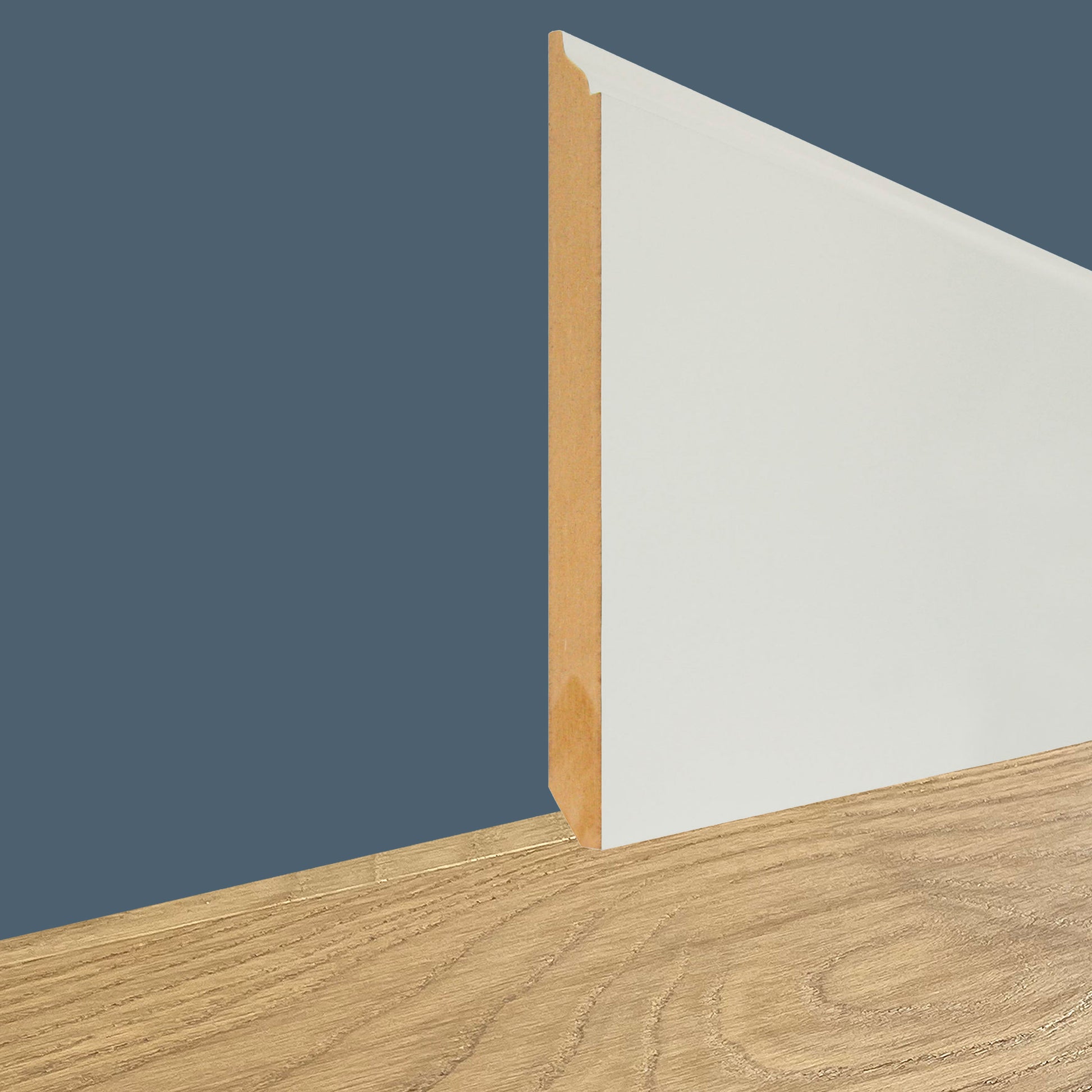 battiscopa altissimo in fibra di legno Queen ELIZABETH 200X16mm LACCATO bianco RAL 9010 o grezzo - Eternal Parquet