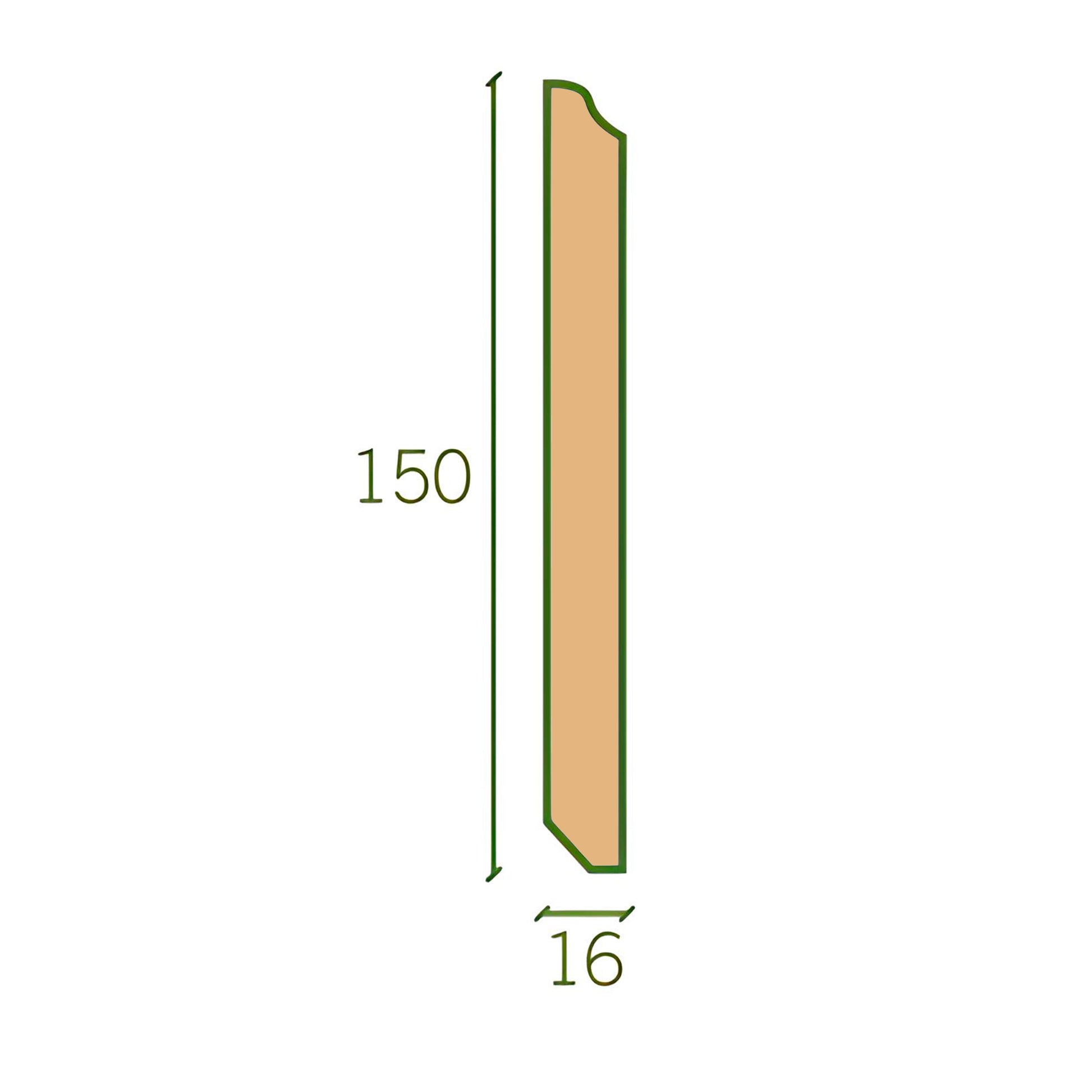 96ML di Battiscopa fibra di legno 150X16mm QUEEN VICTORIA Laccato bianco 9010 o grezzo - Eternal Parquet