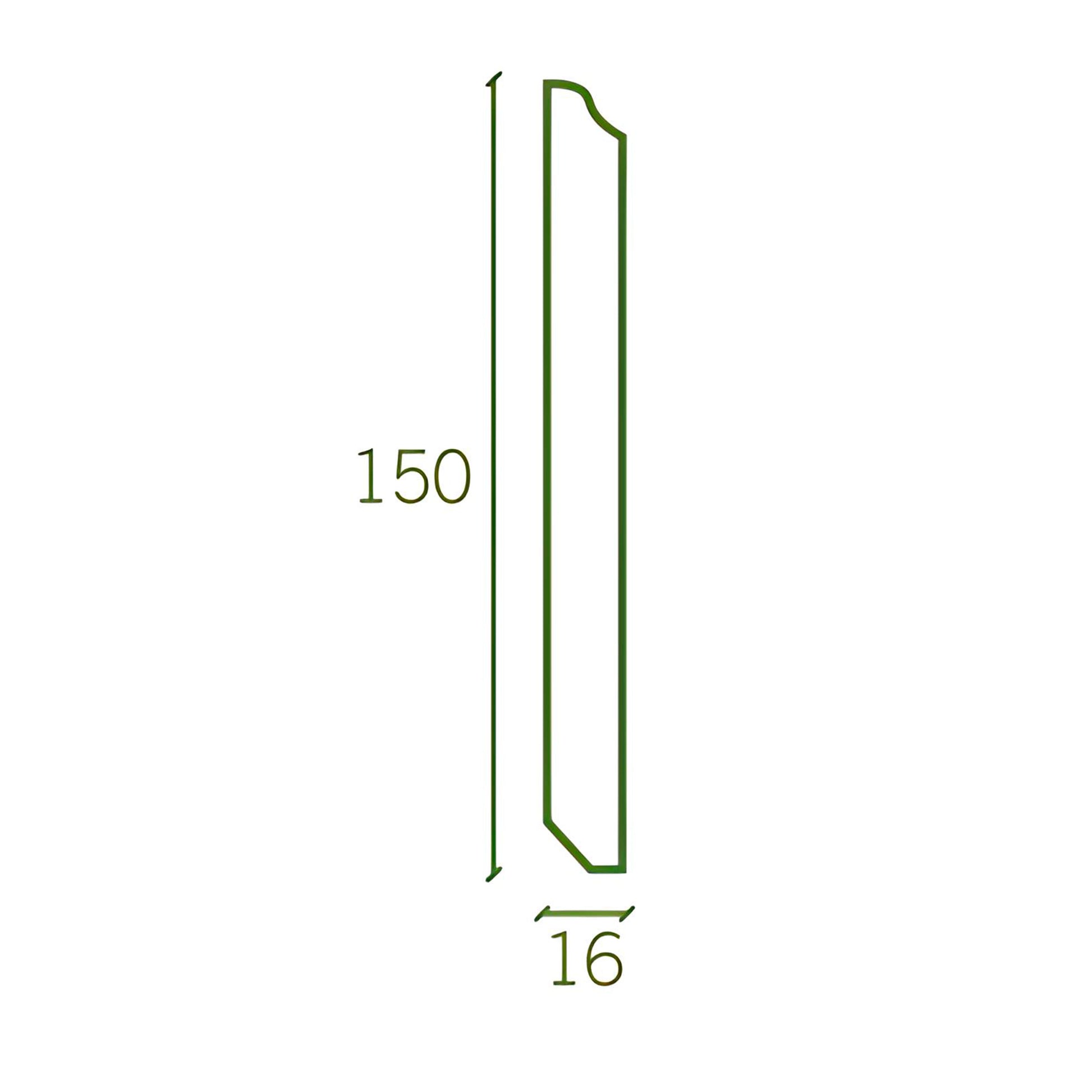 96ML di Battiscopa fibra di legno 150X16mm QUEEN VICTORIA Laccato bianco 9010 o grezzo - Eternal Parquet