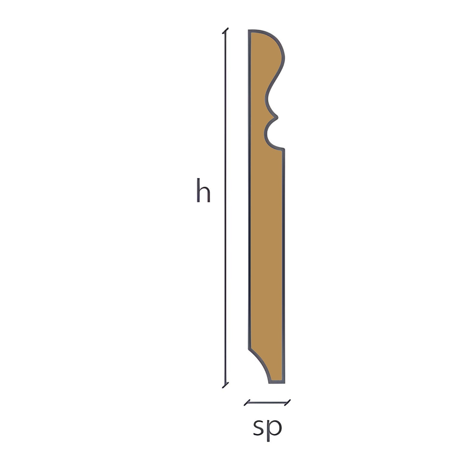 96ML DI BATTISCOPA Fibra di legno KING ARTHUR 150X16mm grezzo o laccato Bianco RAL 9010 - Eternal Parquet
