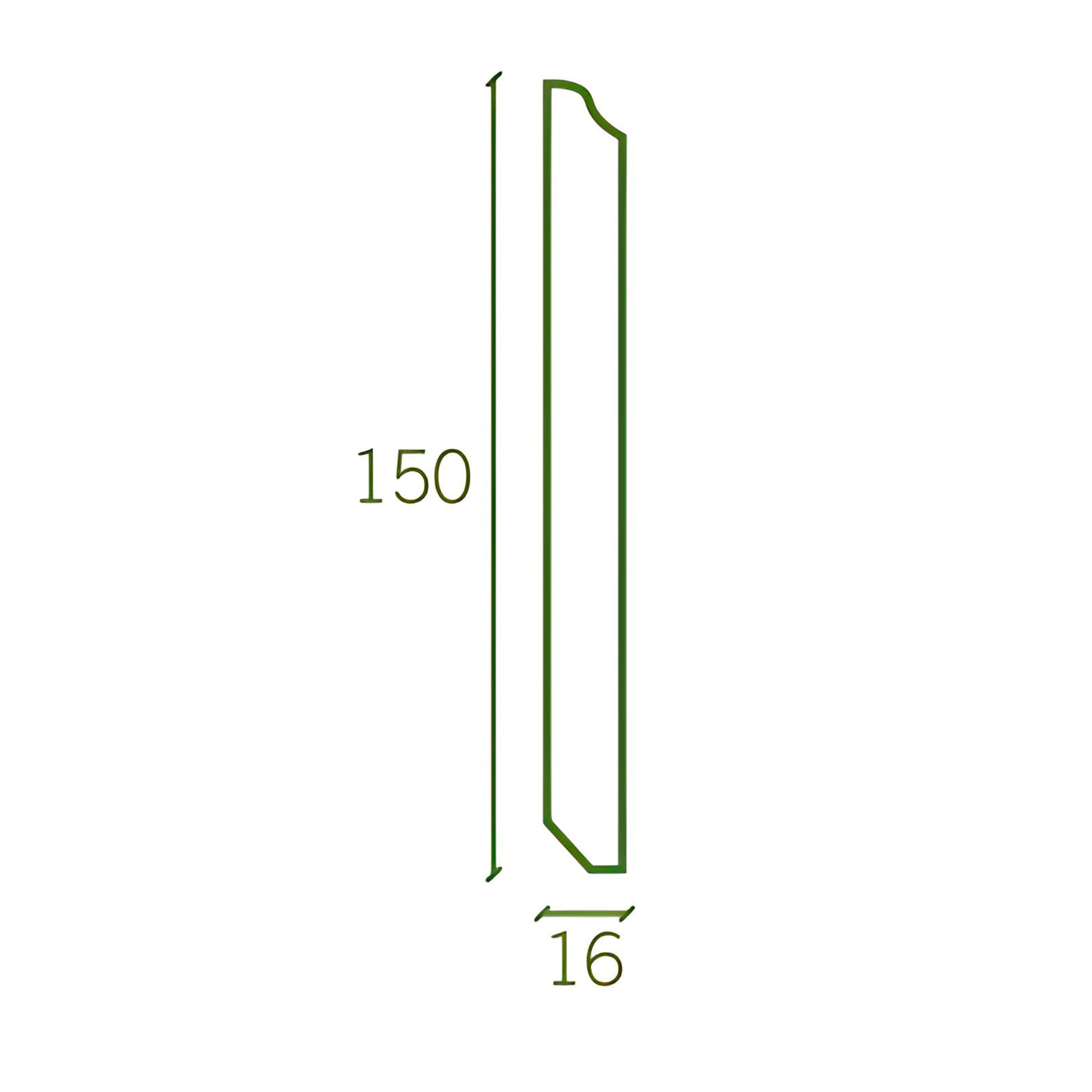 Battiscopa fibra di legno 150X16mm QUEEN VICTORIA Laccato bianco 9010 o grezzo - Eternal Parquet