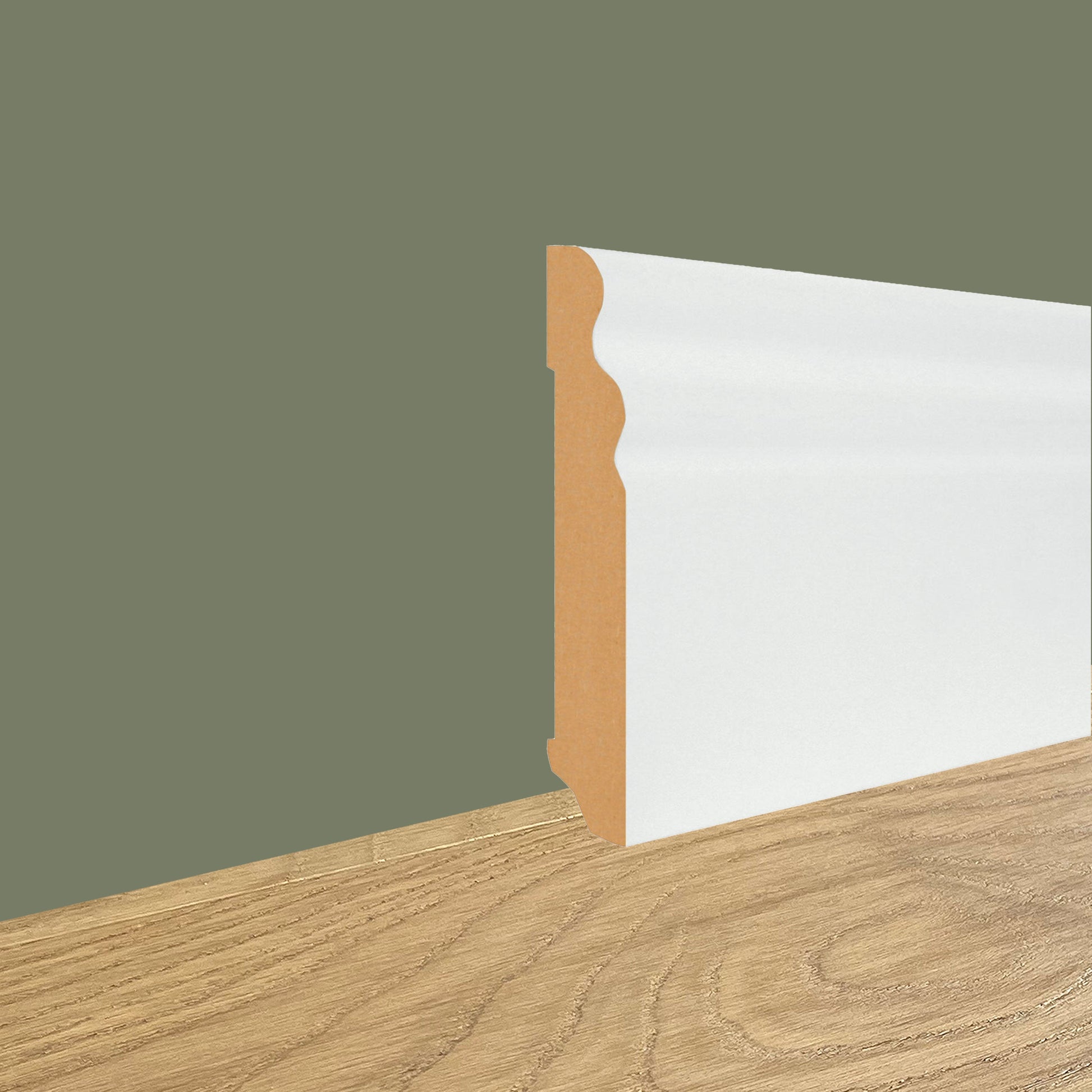 Battiscopa fibra di legno DUCALE 100X15mm Laccato ral 9010 - Bianco o grezzo - Eternal Parquet