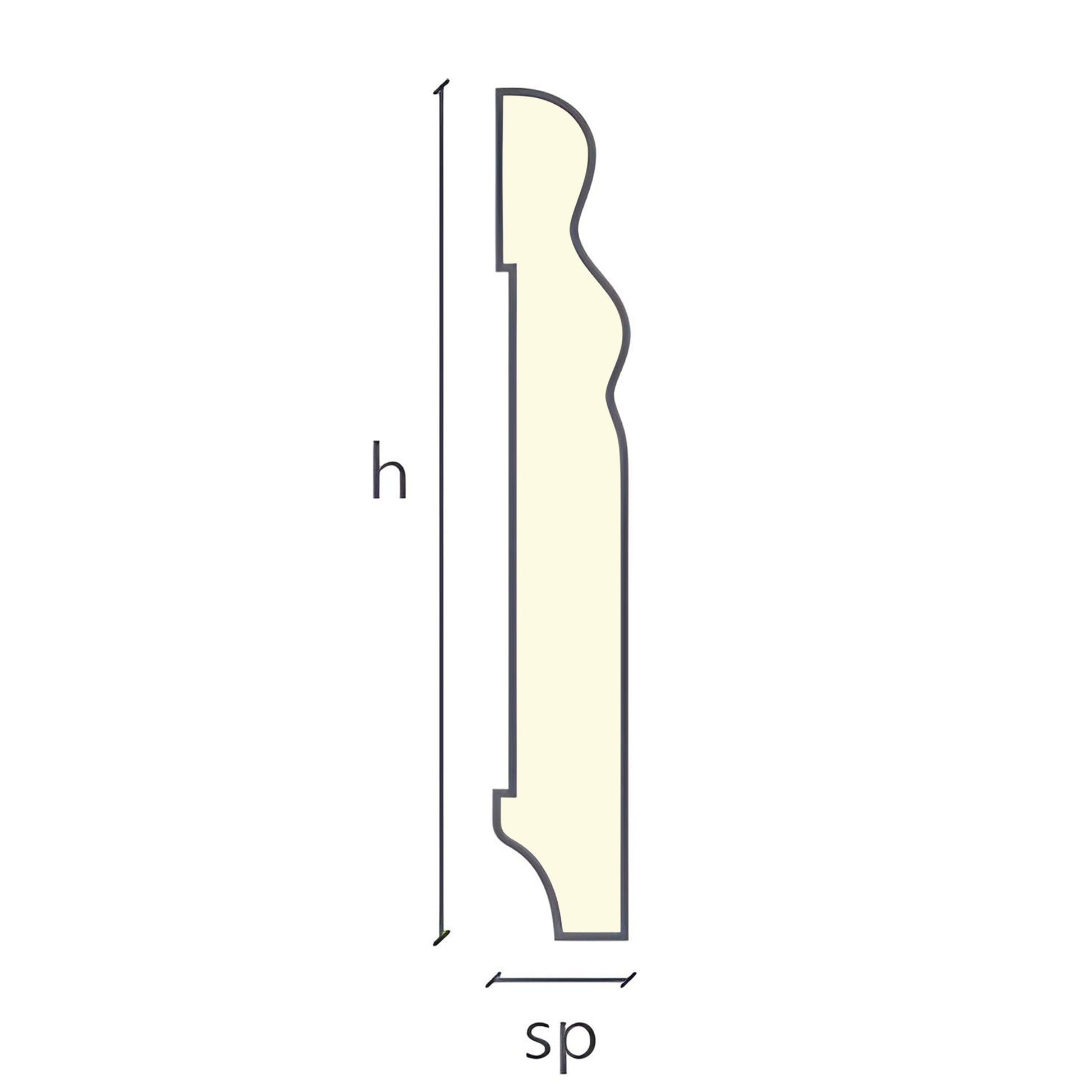 Battiscopa fibra di legno DUCALE 100X15mm Laccato ral 9010 - Bianco o grezzo - Eternal Parquet