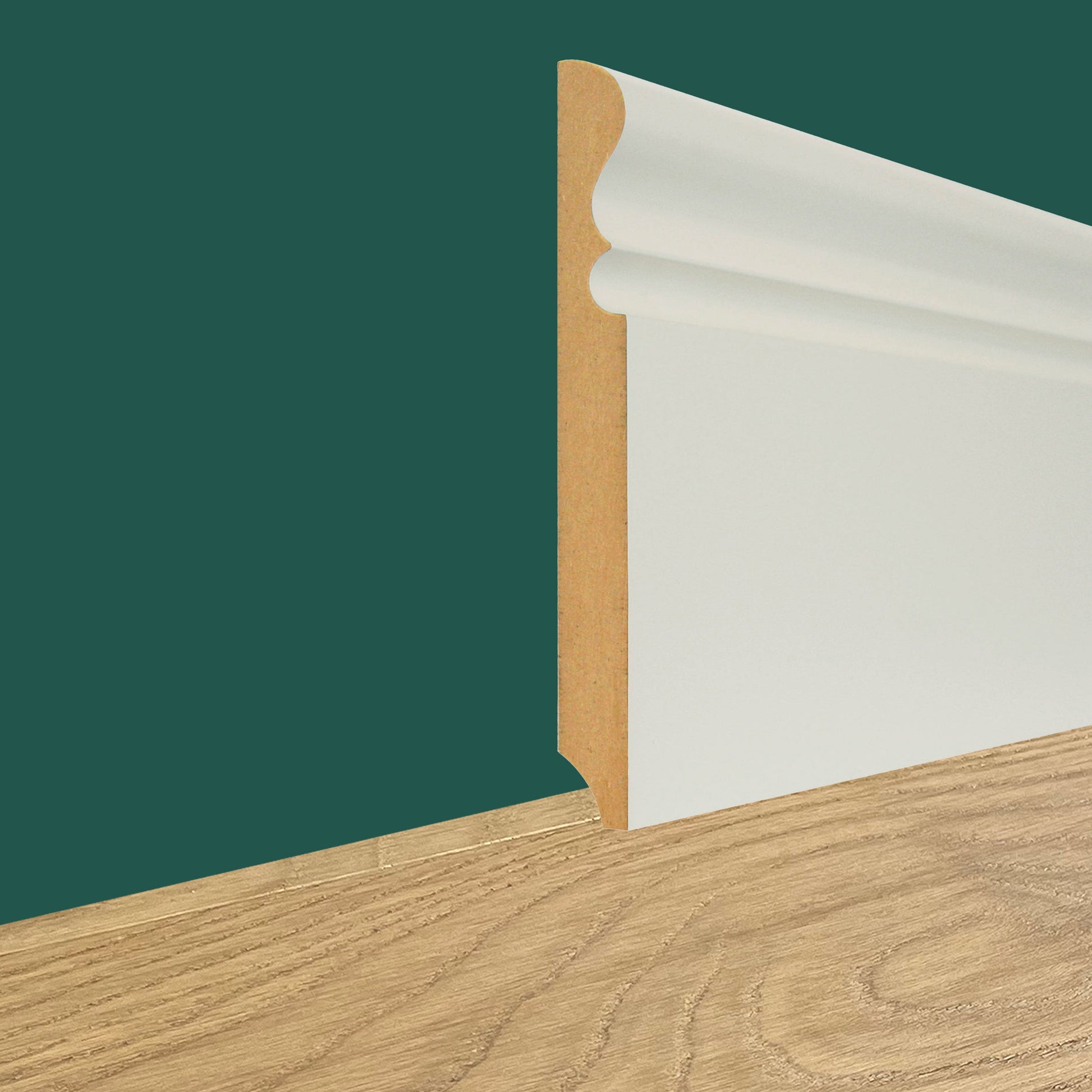 BATTISCOPA Fibra di legno KING ARTHUR 150X16mm grezzo o laccato Bianco RAL 9010 - Eternal Parquet