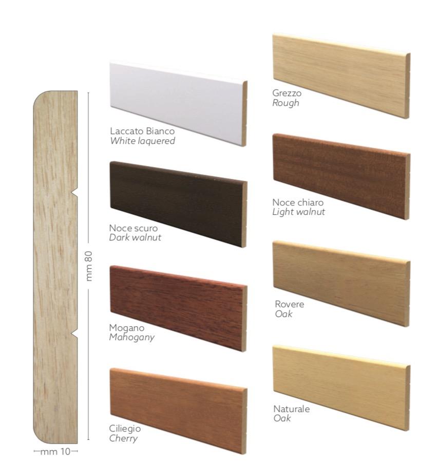 Coprifilo telaio battisedia porte e finestre in Legno massello AYOUS 80x10 - Eternal Parquet