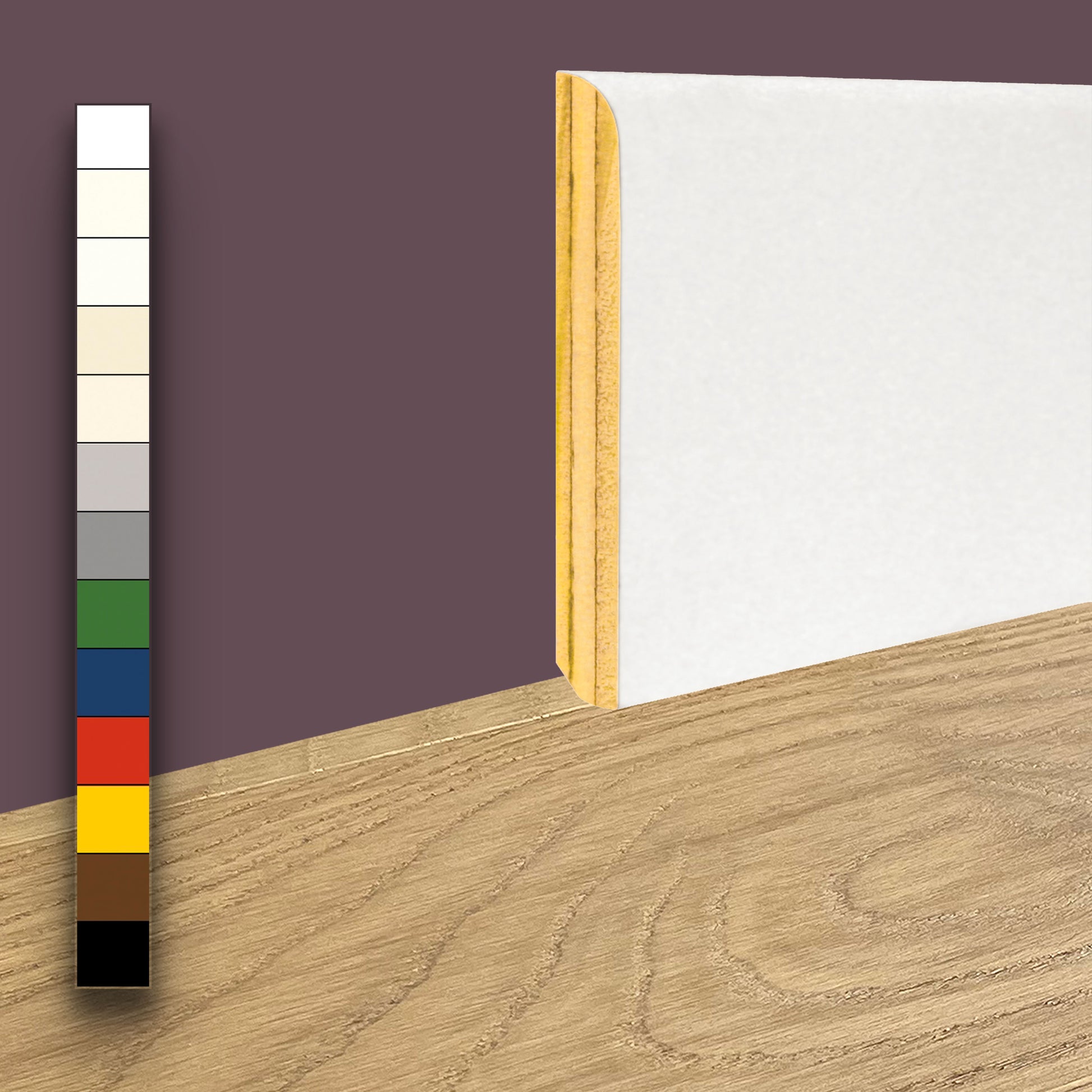 96ML Battiscopa Zoccolino BC in legno multistrato 80X13mm in colori RAL - Eternal Parquet
