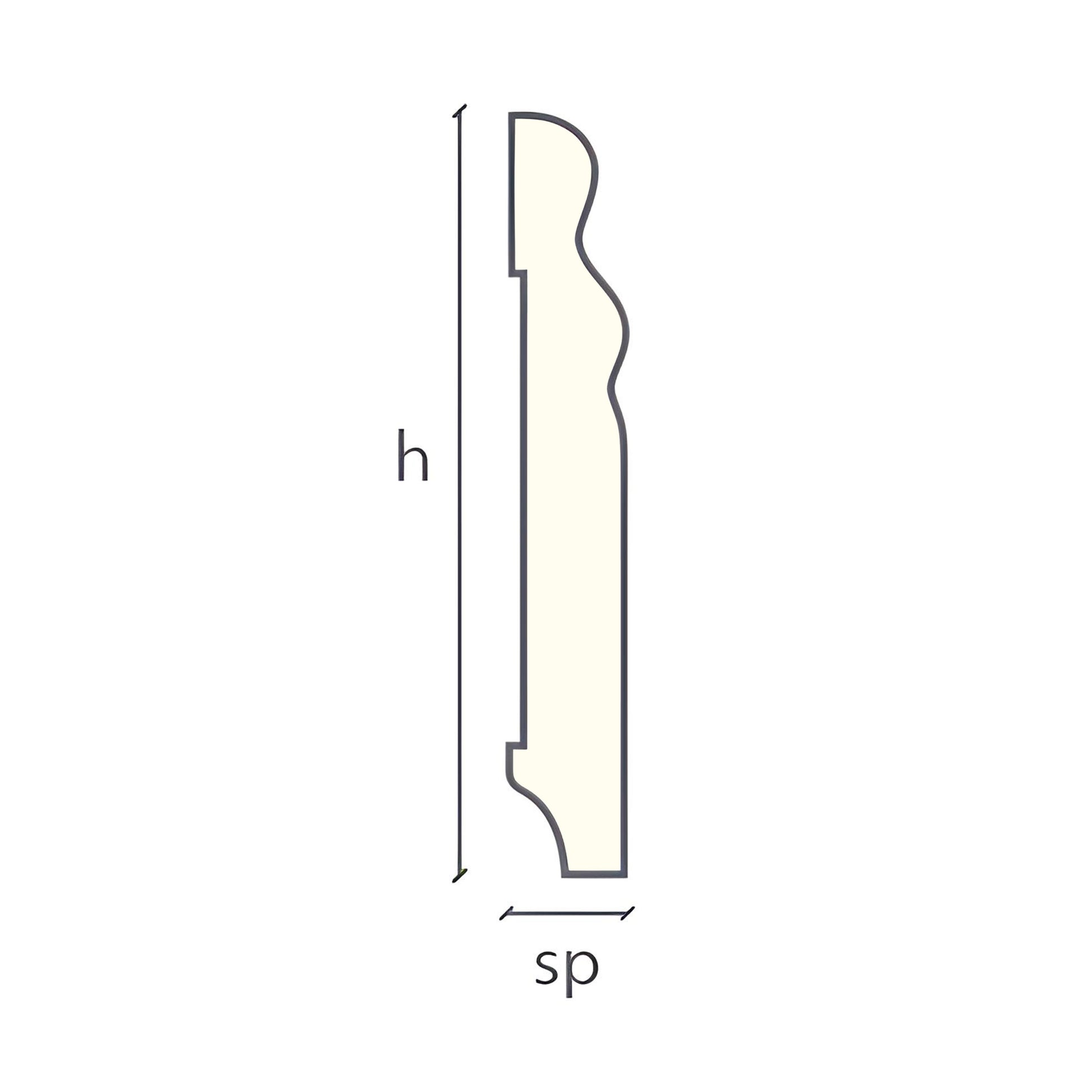96ML di battiscopa DUCALE in Legno massello 100x15 impiallacciato in essenza o bianchi RAL - Eternal Parquet
