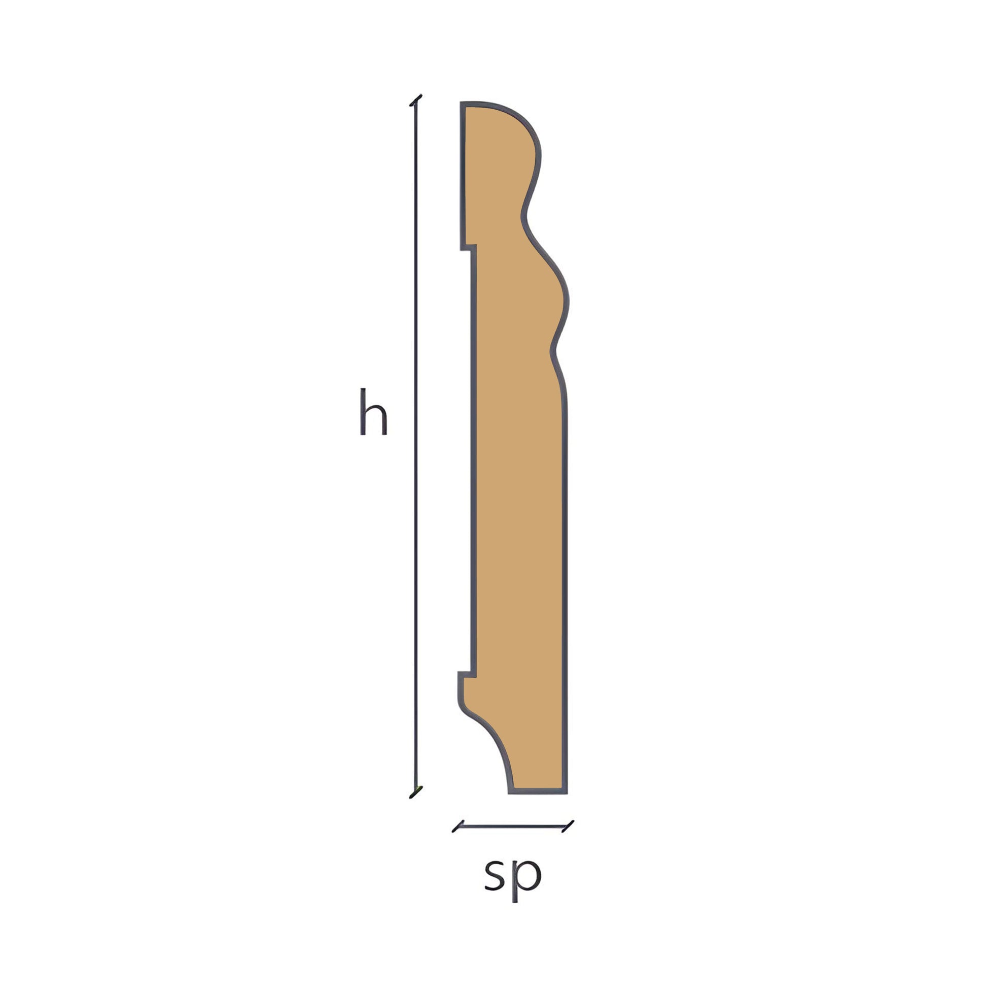 96ML di battiscopa DUCALE in Legno massello 100x15 impiallacciato in essenza o bianchi RAL - Eternal Parquet