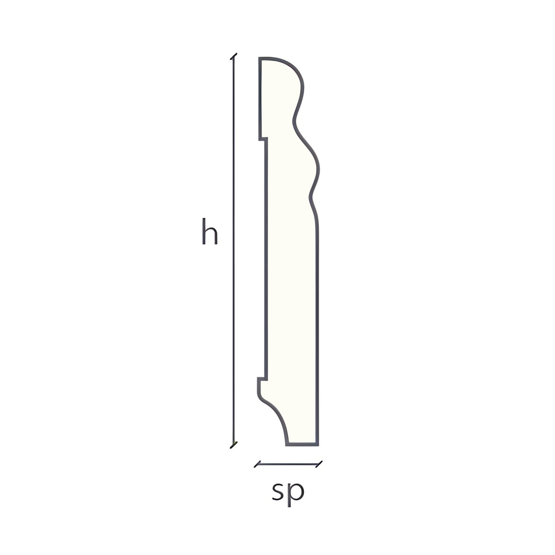 96ML di battiscopa DUCALE in Legno massello 100x15 impiallacciato in essenza o bianchi RAL - Eternal Parquet