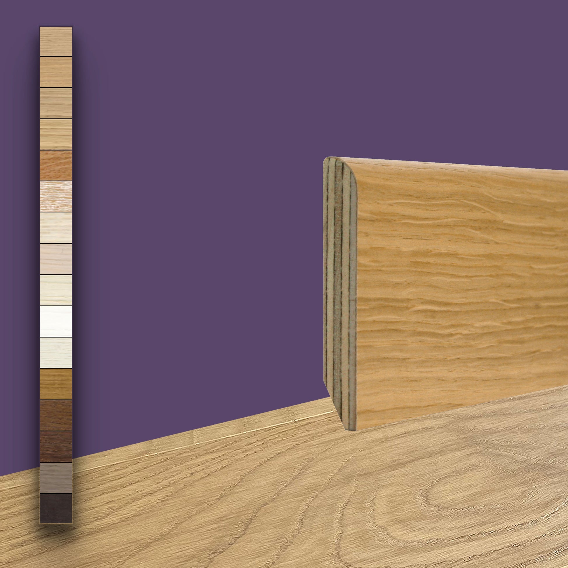 Battiscopa in legno impiallacciato 80X13mm finiture particolari (spazzolato, decapato, cera ecc.) - Eternal Parquet