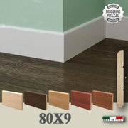 BATTISCOPA in legno Zoccolino MASSELLO AYOUS Becco di civetta 80X9 (prezzo al metro lineare) - Eternal Parquet