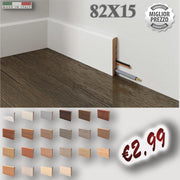 Battiscopa ZOCCOLINO Passacavo ECONOMICO (MDF) 82X15 Bianco, Avorio + 22 essenze - Eternal Parquet
