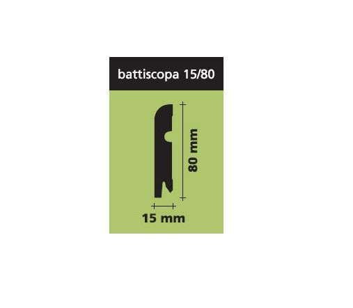 96ML BATTISCOPA in HDF 80X15 PASSACAVO taglio moderno 18 essenze - Eternal Parquet