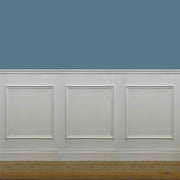 2 metri lineari di Boiserie CLASSIC in legno MASSICCIO di Ayous laccato bianco tutto incluso (200Lx100Hcm) - Eternal Parquet