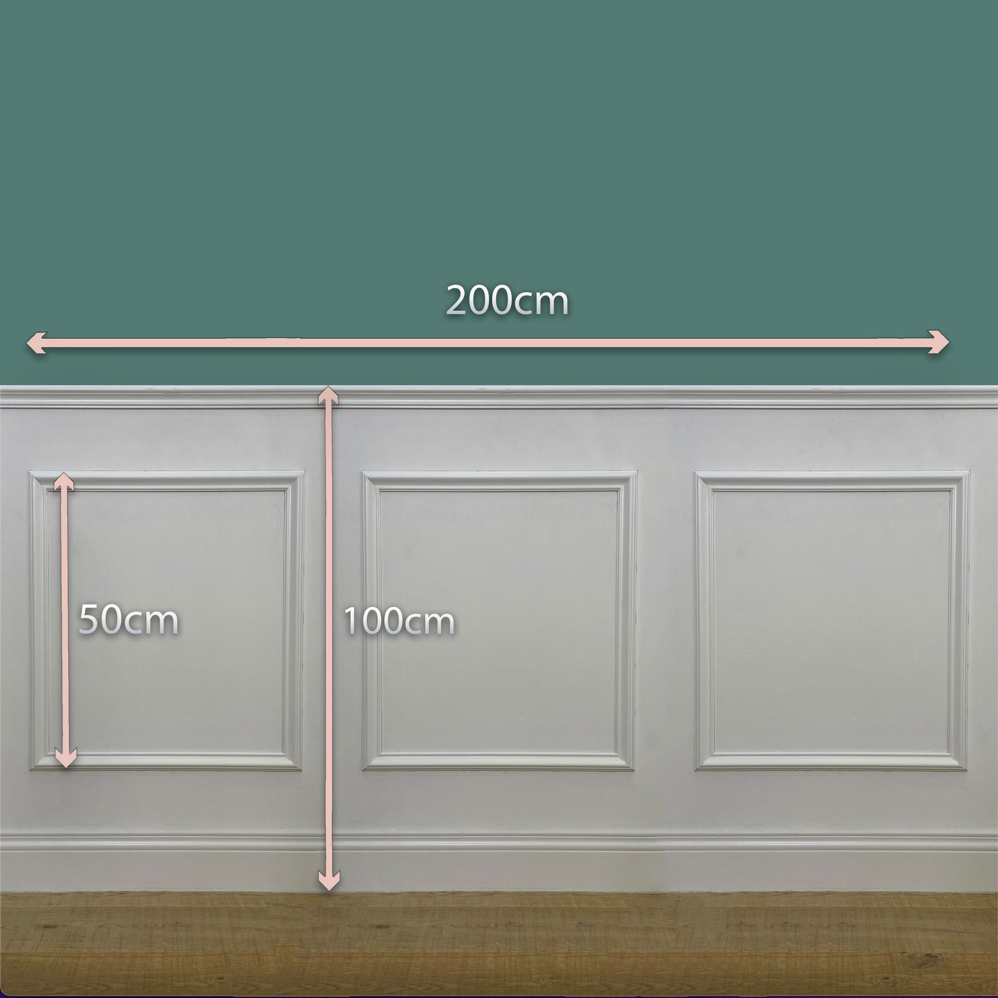 2 metri lineari di Boiserie in legno MASSICCIO di Ayous laccato bianco tutto incluso (200Lx100Hcm) - Eternal Parquet