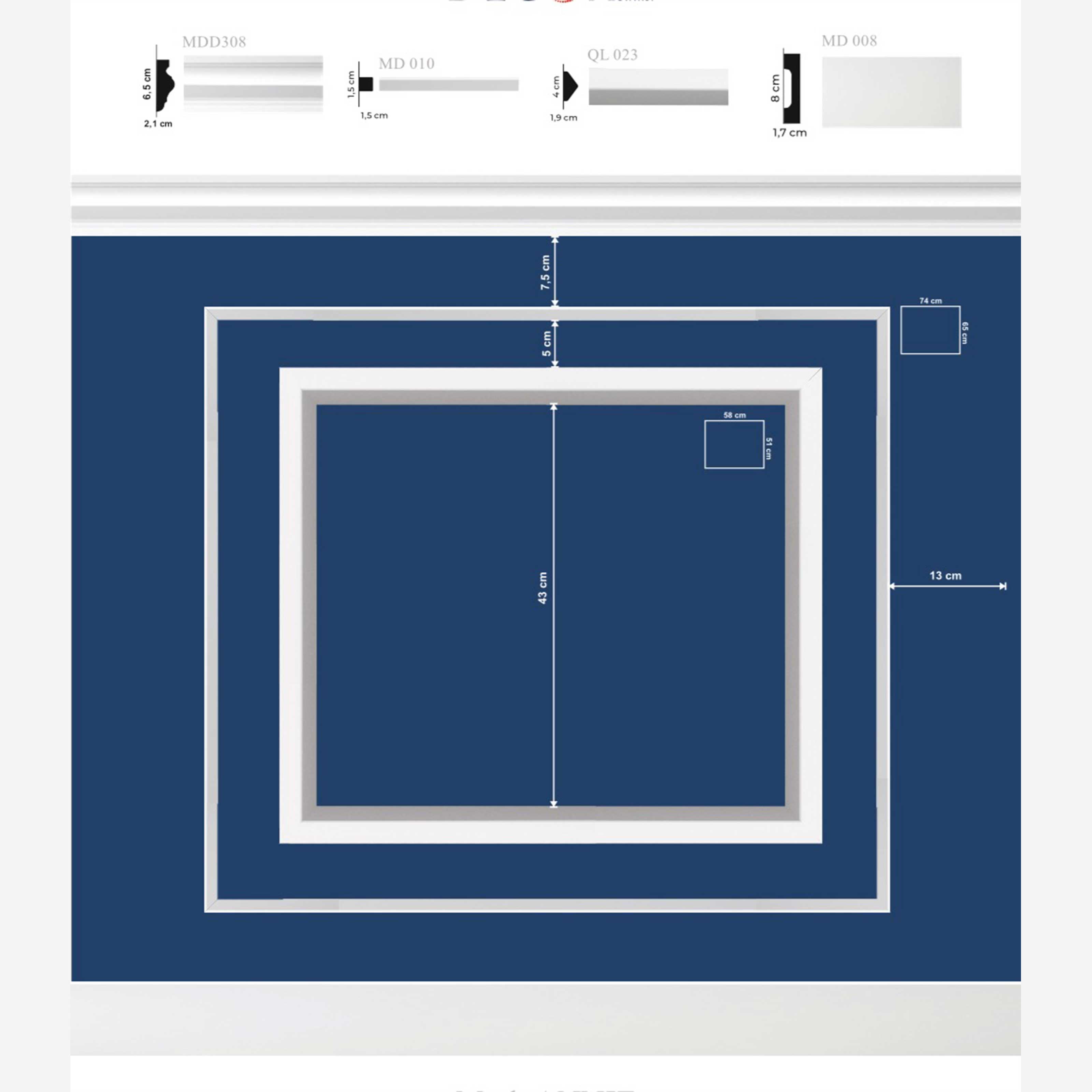 KIT 2mq di Boiserie Già tagliate Autoadesive in Polistrutturato pronte in 5min Mod. ANNIE - Eternal Parquet