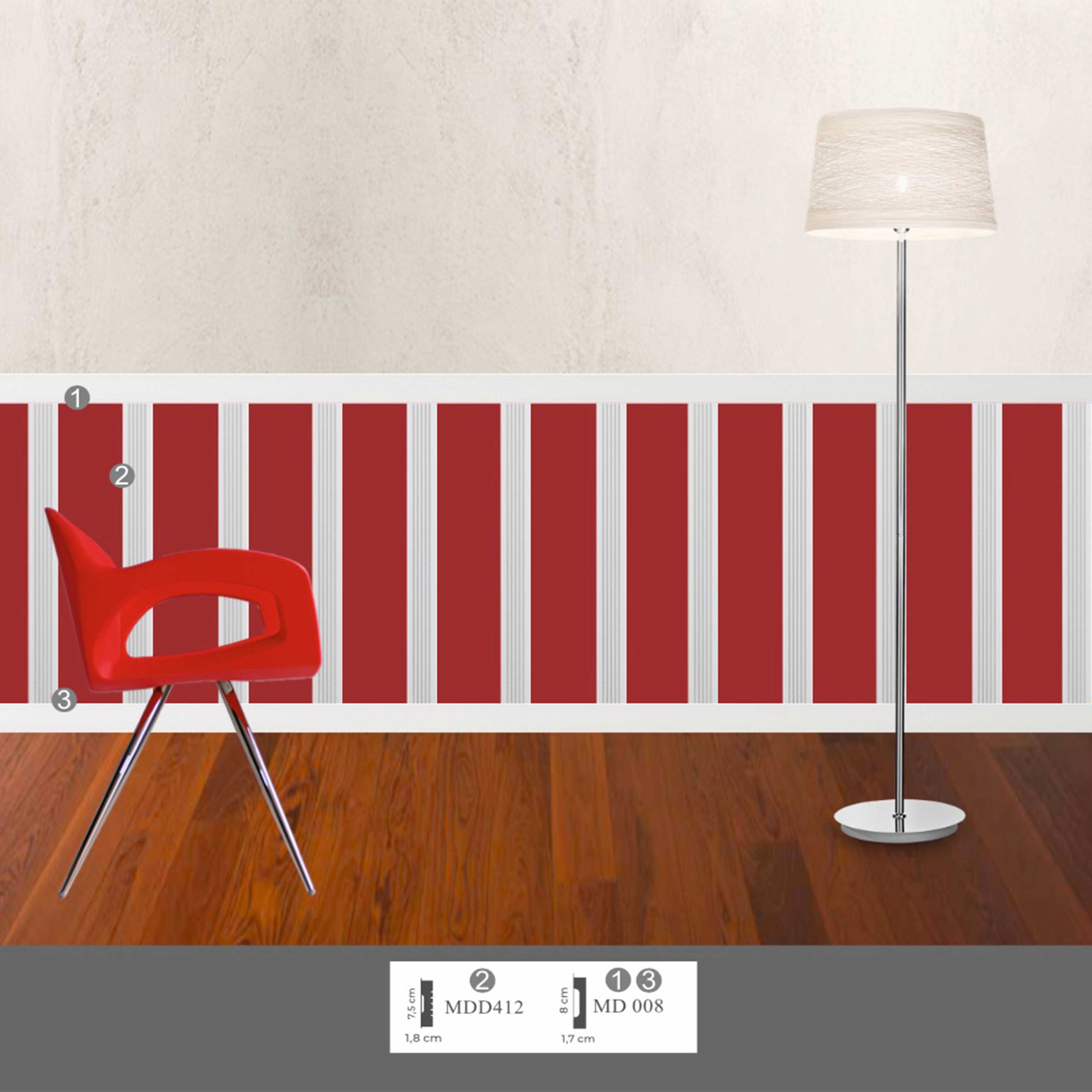 KIT 2mq di Boiserie Già tagliate Autoadesive in Polistrutturato pronte in 5min Mod. PAOLA - Eternal Parquet