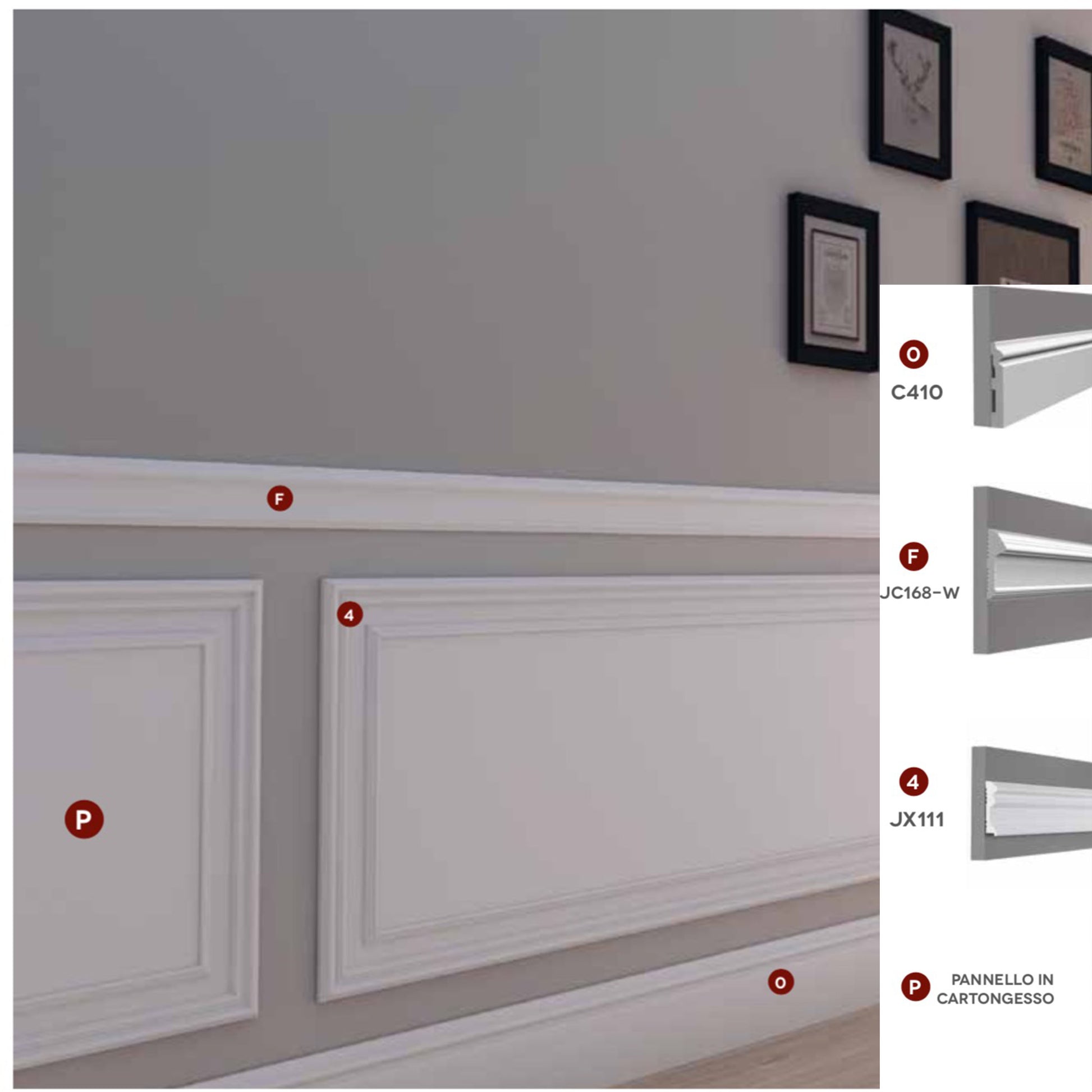 pacco da 2mq di Boiserie in Duropolimero Polistrutturato Mod.Seattle L200xH100 - Eternal Parquet