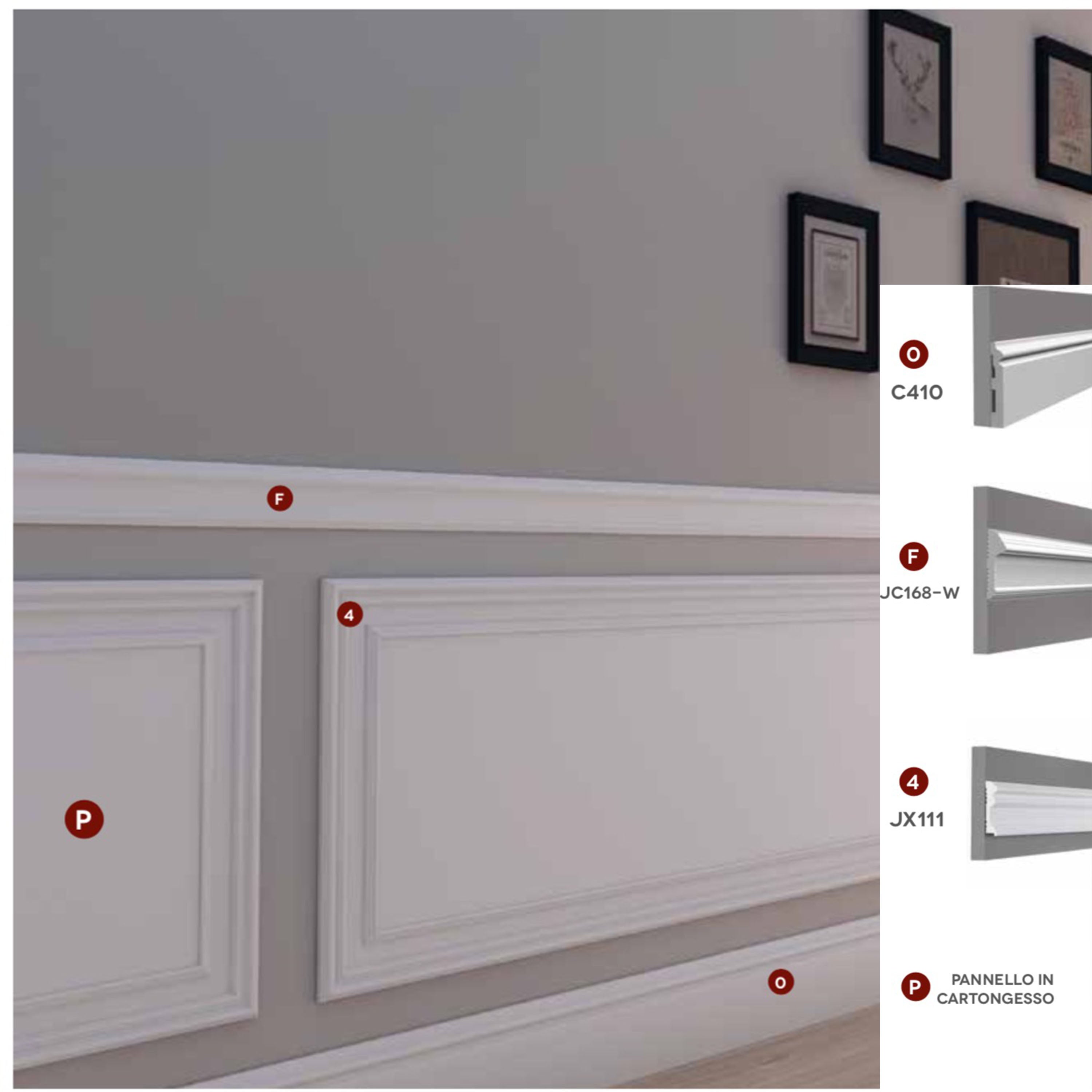 pacco da 2mq di Boiserie in Duropolimero Polistrutturato Mod.Seattle L200xH100 - Eternal Parquet