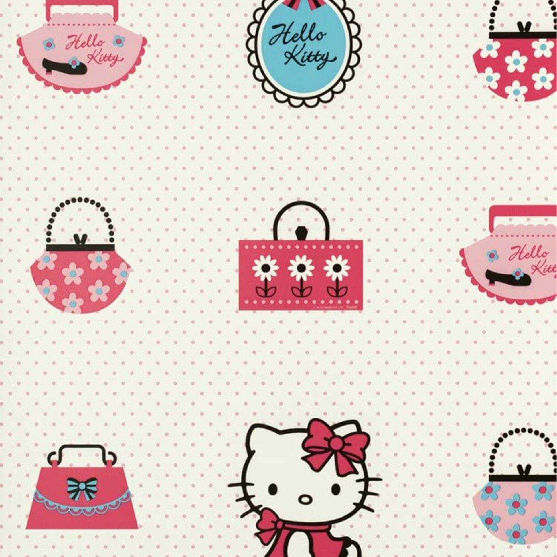 €0,94 al mq  - Rotolo da 5,3mq di Carta da Parati TNT alta qualità  HELLO KITTY - Eternal Parquet