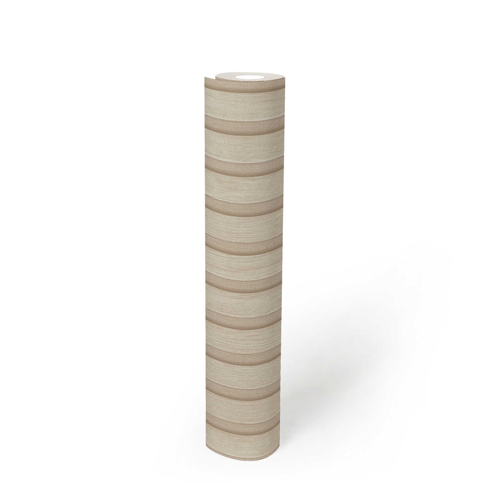 Rotolo da 5 mq di Carta da Parati LAMELLI LEGNO MILLERIGHE 3D effetto Boiserie CREAM - Eternal Parquet