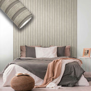 Rotolo da 5 mq di Carta da Parati LAMELLI LEGNO MILLERIGHE 3D effetto Boiserie PROVENZALE - Eternal Parquet