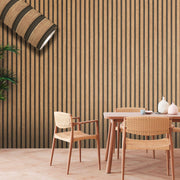 Rotolo da 5 mq di Carta da Parati LAMELLI LEGNO MILLERIGHE 3D effetto Boiserie ROVERE - Eternal Parquet