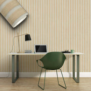 Rotolo da 5 mq di Carta da Parati LAMELLI LEGNO MILLERIGHE 3D effetto Boiserie SBIANCATO - Eternal Parquet