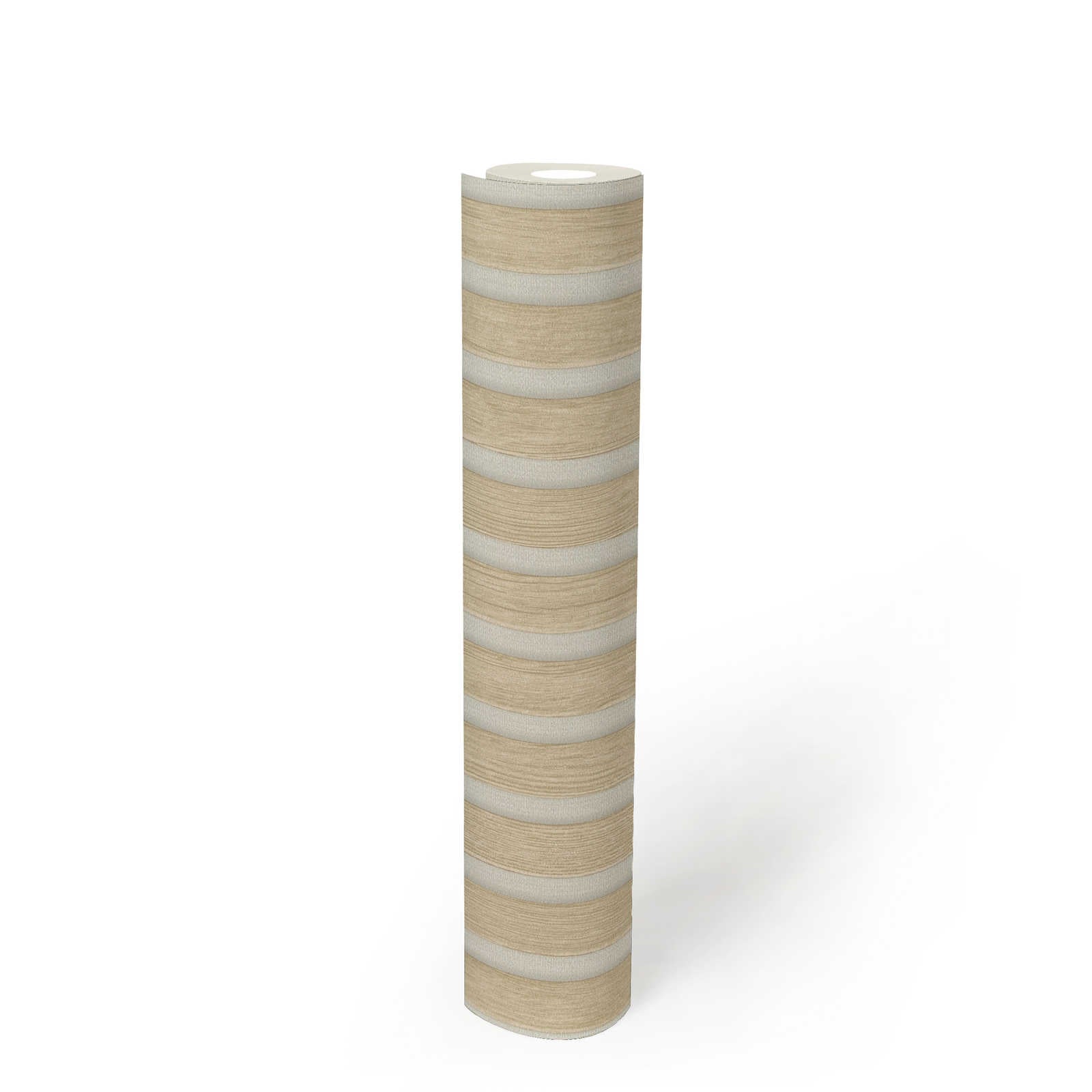 Rotolo da 5 mq di Carta da Parati LAMELLI LEGNO MILLERIGHE 3D effetto Boiserie SBIANCATO - Eternal Parquet
