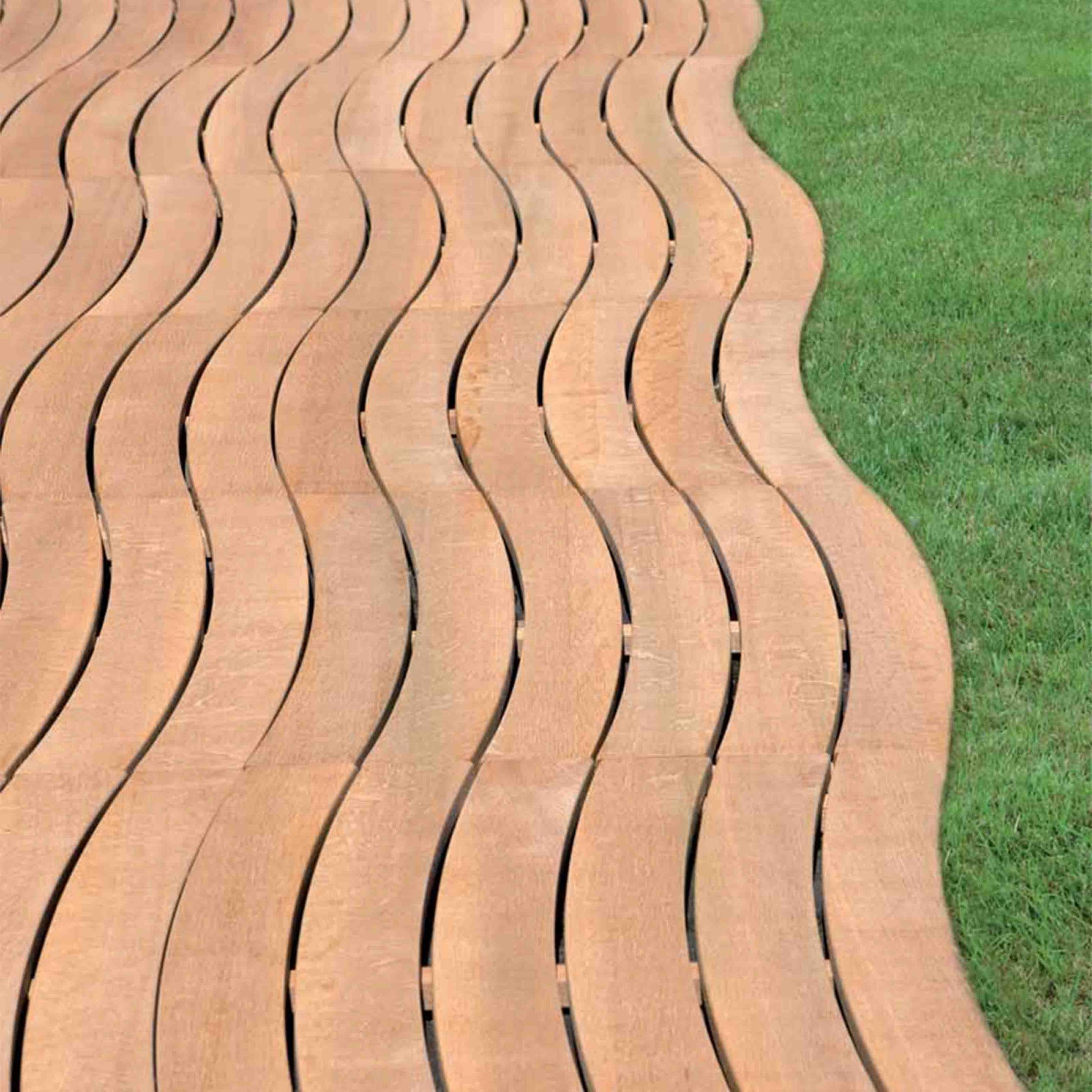 STOCK - 49.90mq - Decking ONDA RIVA in massello di Turkey Oak, moduli inclusa sottostruttura e trattamento - Eternal Parquet