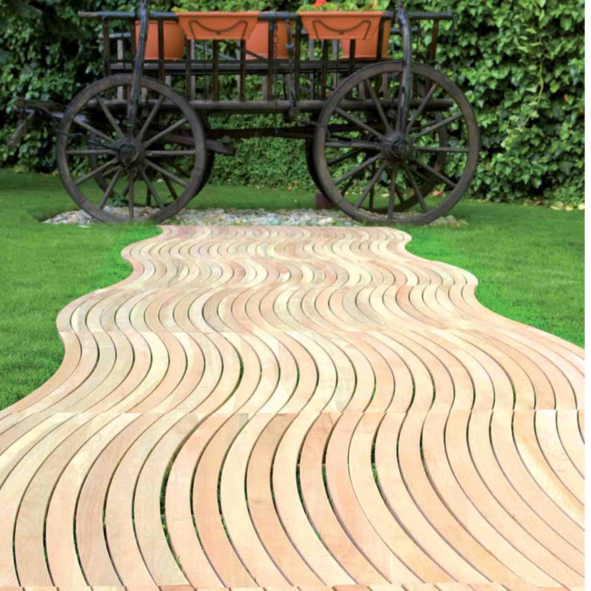 STOCK - 49.90mq - Decking ONDA RIVA in massello di Turkey Oak, moduli inclusa sottostruttura e trattamento - Eternal Parquet