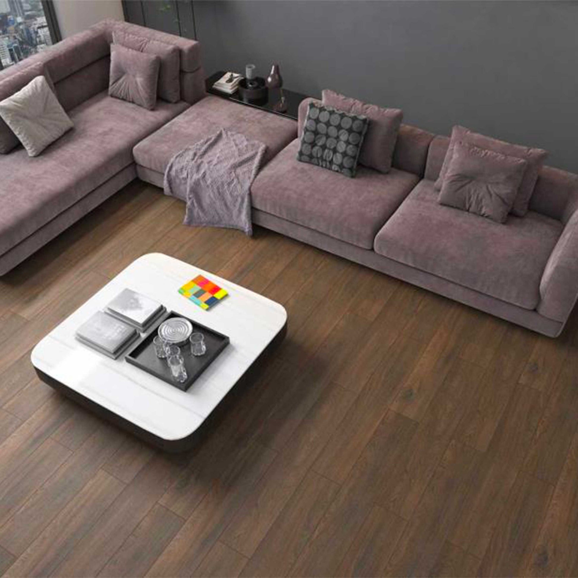 Pavimento in laminato 8mm Click Spazzolato bisellato Quercia Thermo 197x1205 - Eternal Parquet