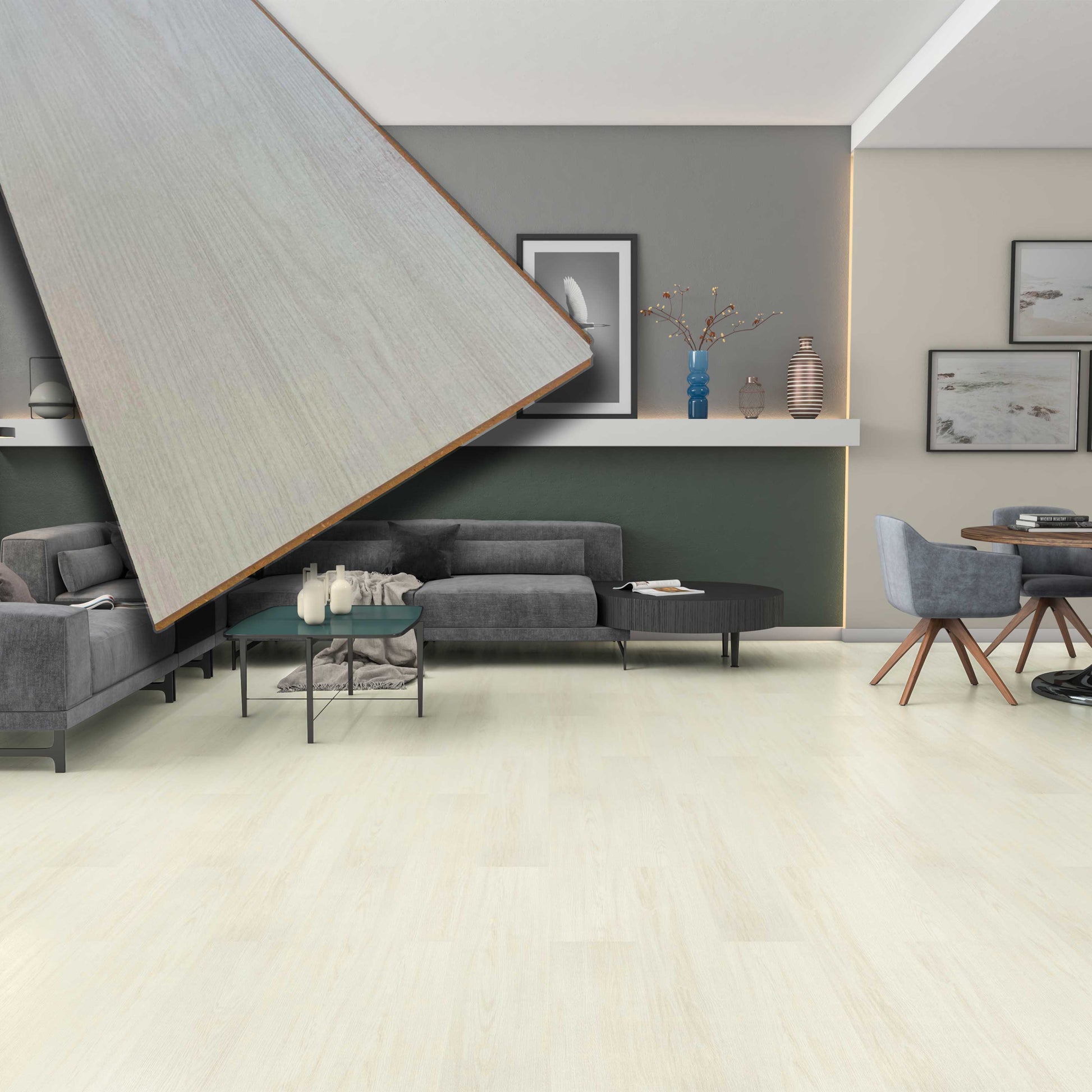 Pavimento in laminato 7mm Click Spazzolato WHITE OAK 197x1205 - 10 anni garanzia - Eternal Parquet