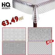 Tovaglia CRISTAL Trasparente goffrata H140 antimacchia resistente diversi decori - Eternal Parquet