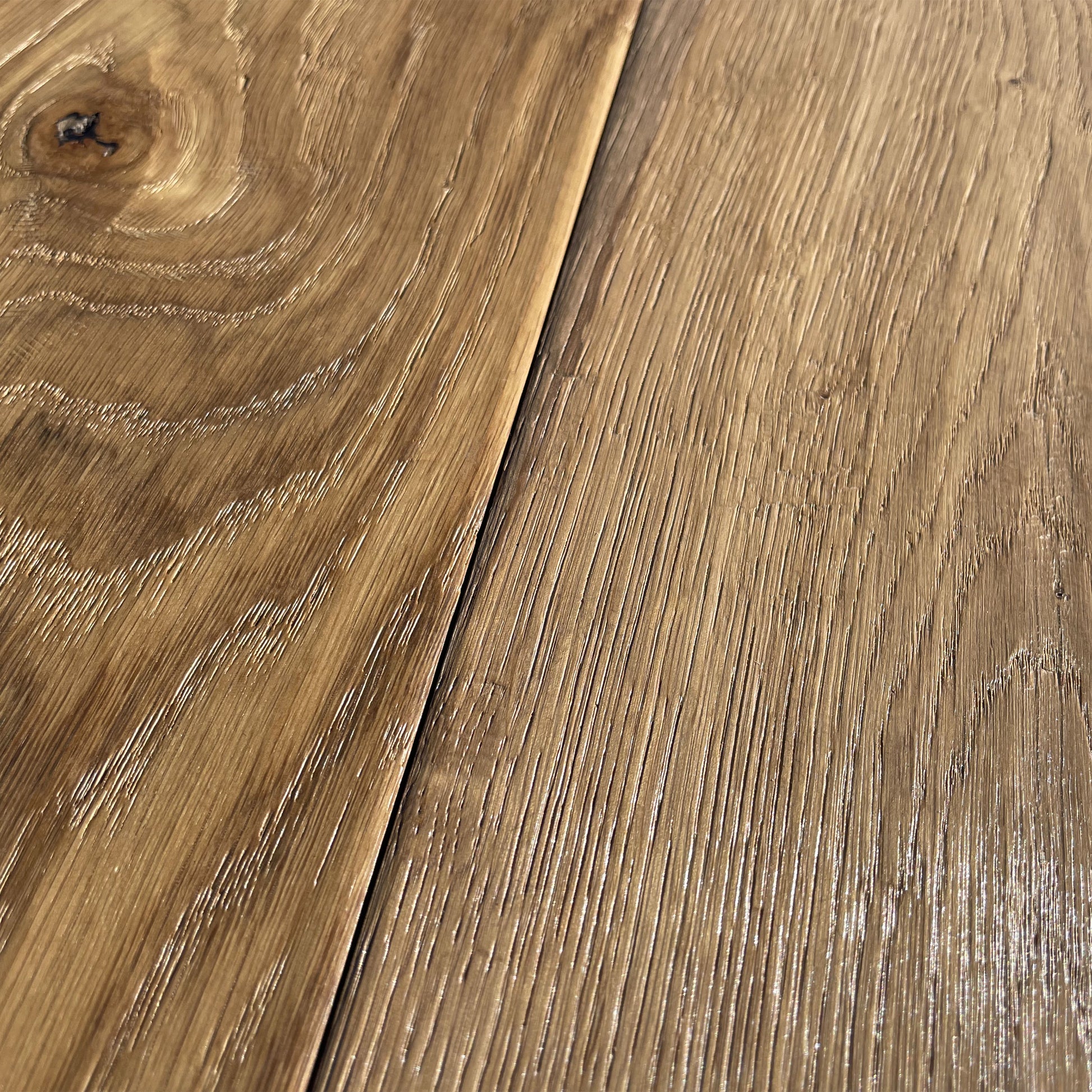 Maxilistone parquet "I MANUFATTI" quercia TERRA Olio/Cera 12x158x600/1830 piallata e bisellata a mano - Eternal Parquet