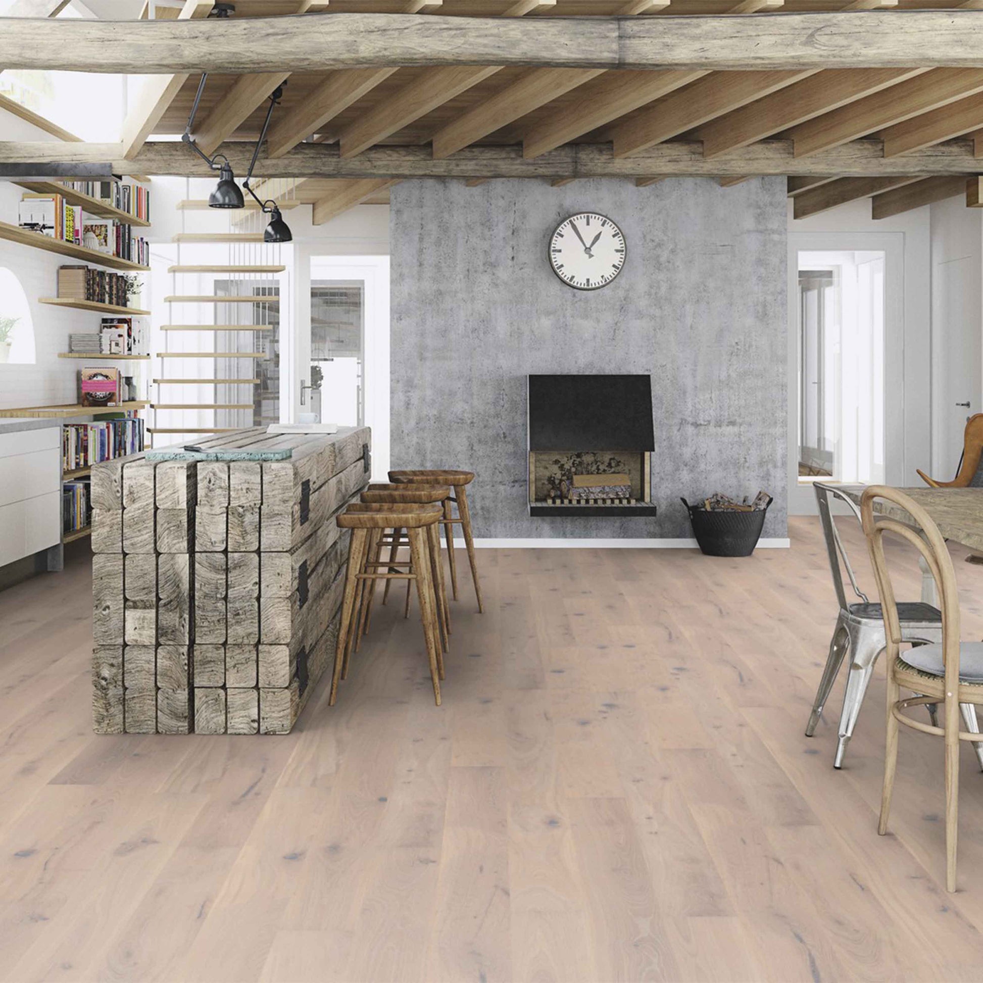 - OFFERTA AL BANCALE- MQ127 di parquet Prefinito Maxilistone  Rovere Espressivo PALE WHITE 138x14x2200 Click €54.90mq - Eternal Parquet