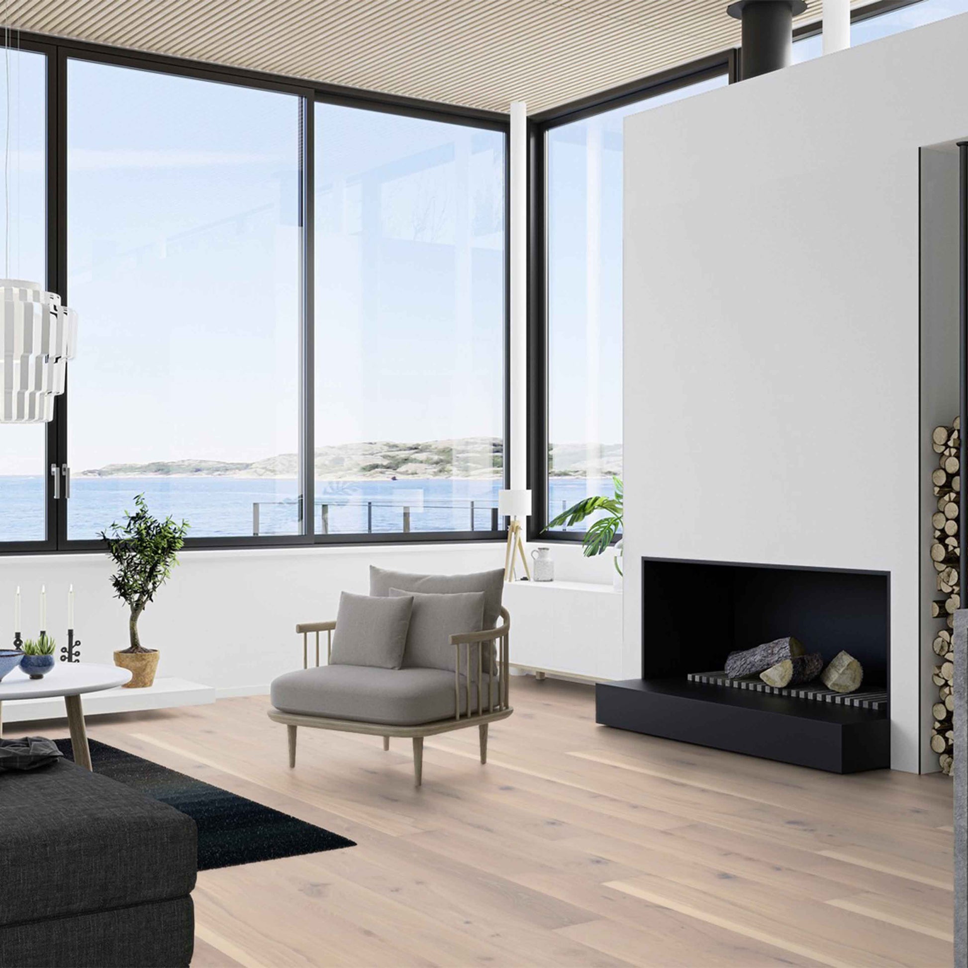 Parquet Prefinito Maxilistone Rovere Espressivo PALE WHITE 138x14x2200 Click - Eternal Parquet