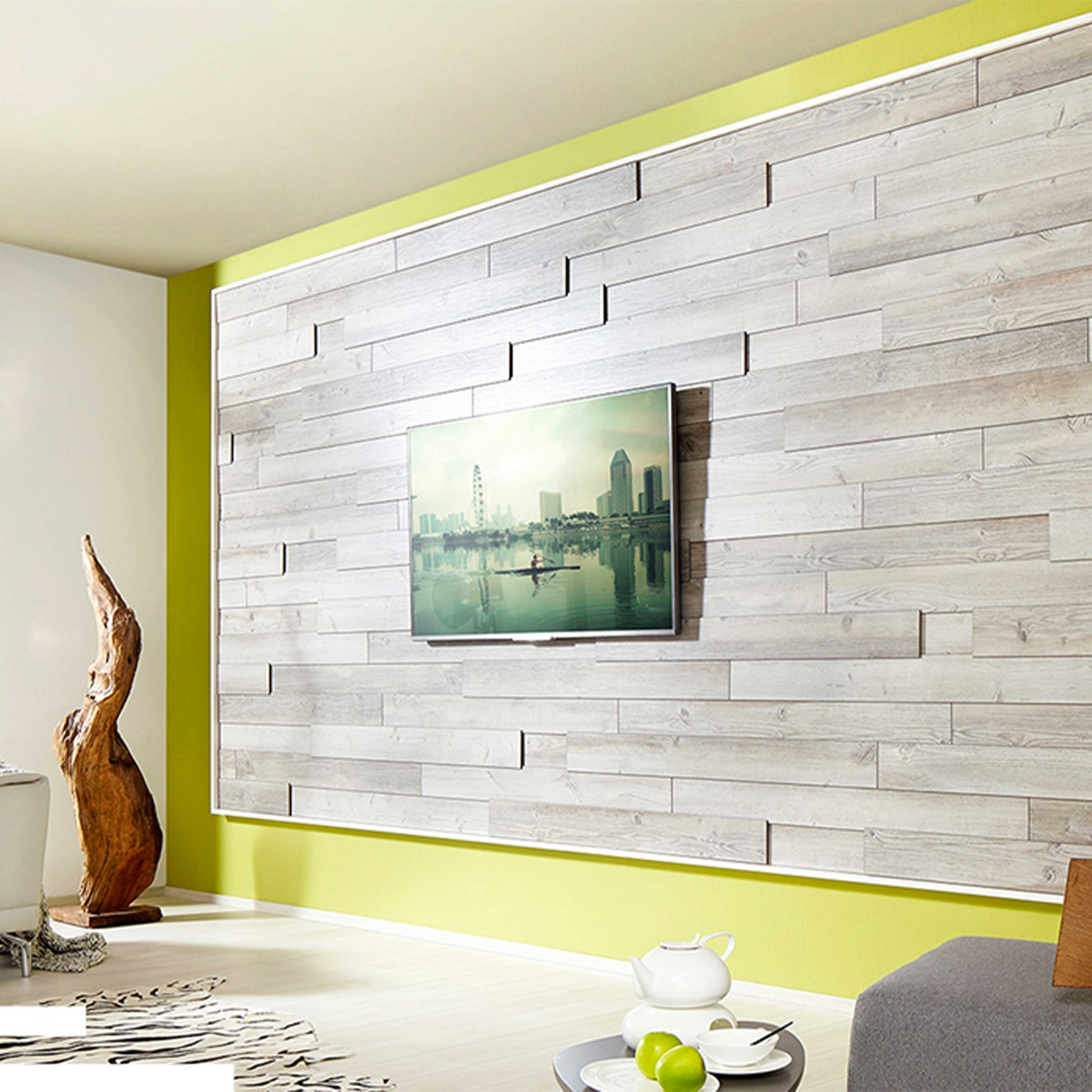 Pannelli 3D Rivestimento a parete in PVC effetto pietra, cementine, Maioliche, legno Realistici e isolanti. Eternal Parquet